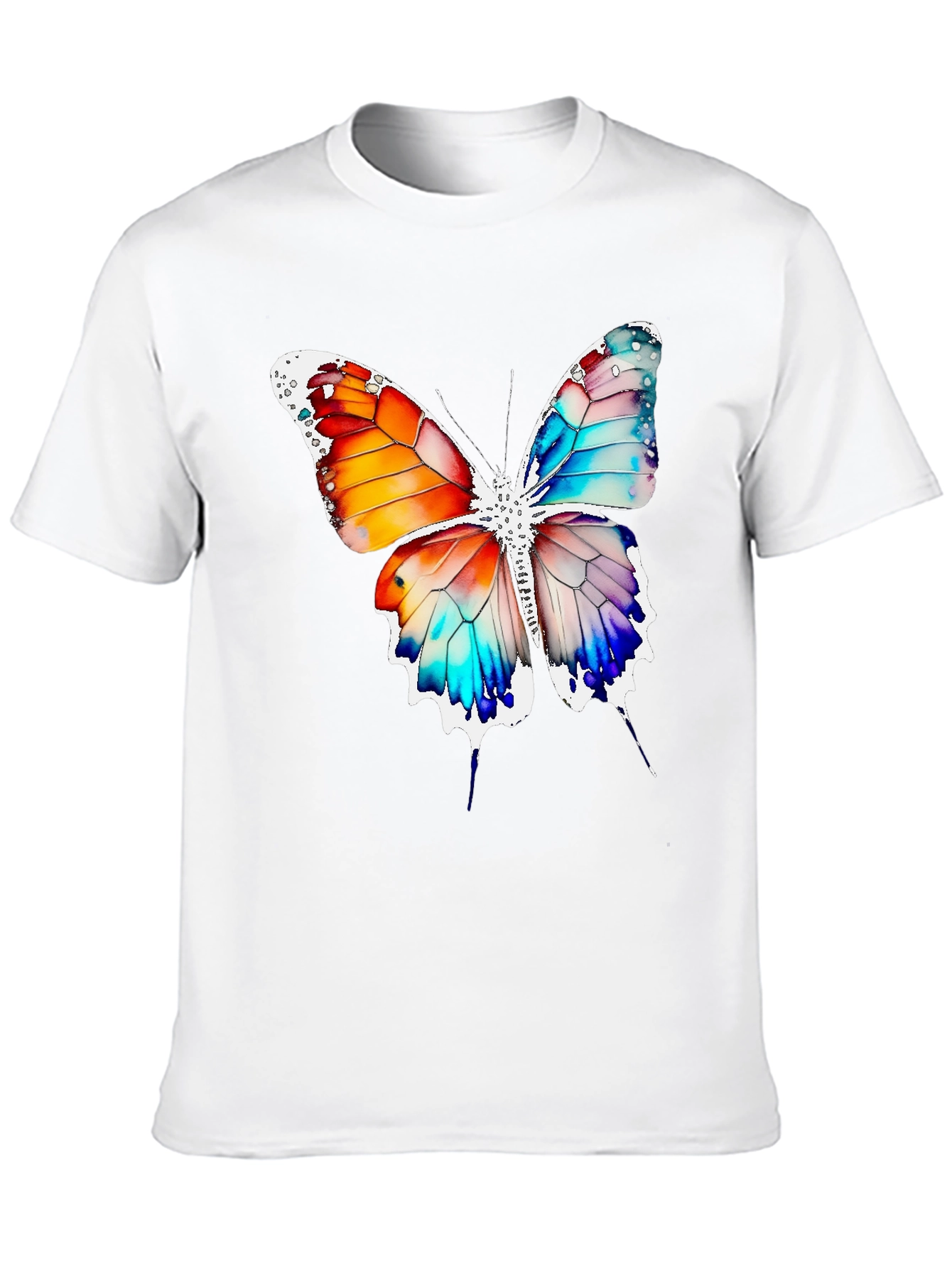 Butterfly Graphic Print Crew Neck T-Shirt