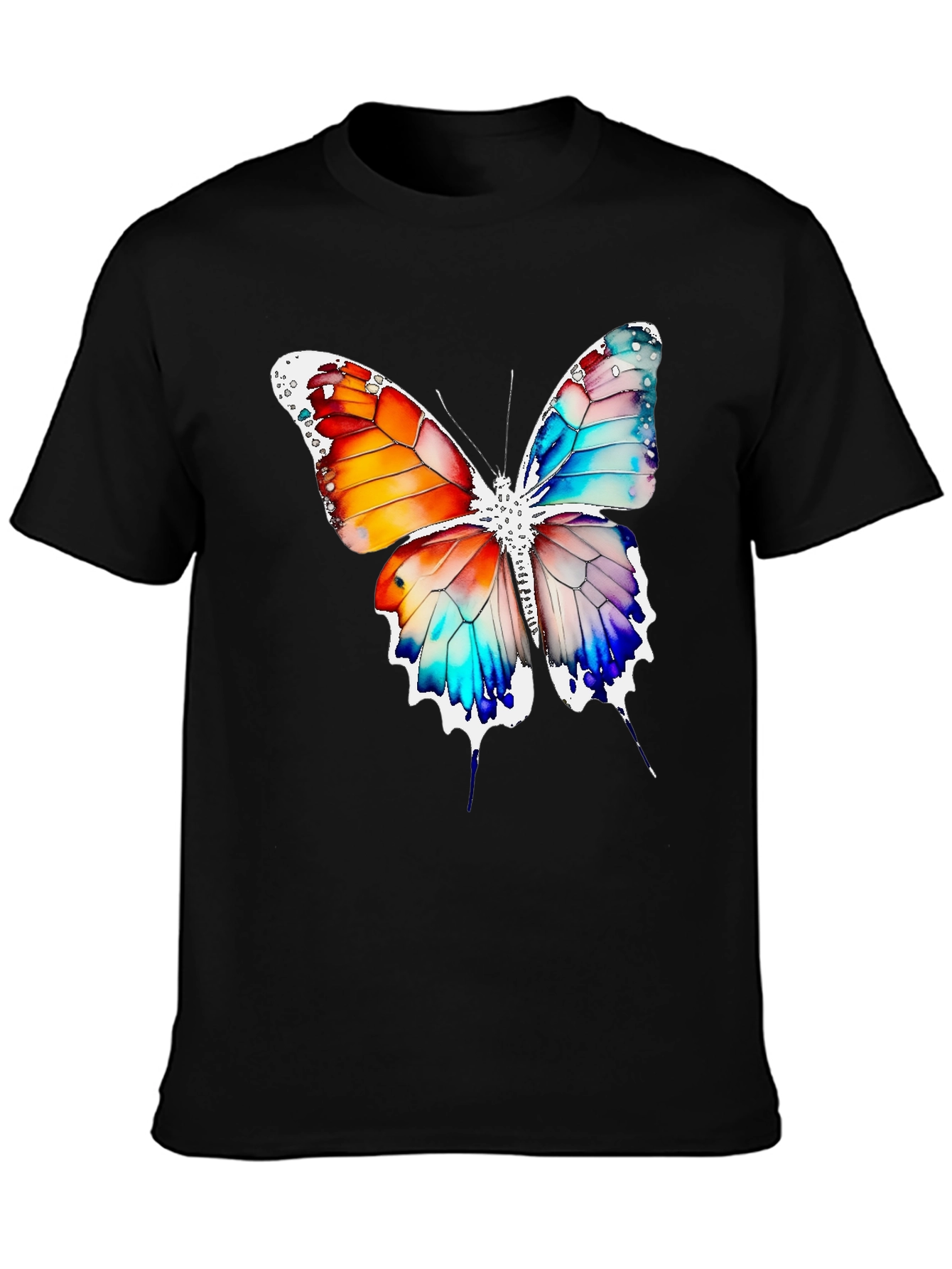 Butterfly Graphic Print Crew Neck T-Shirt