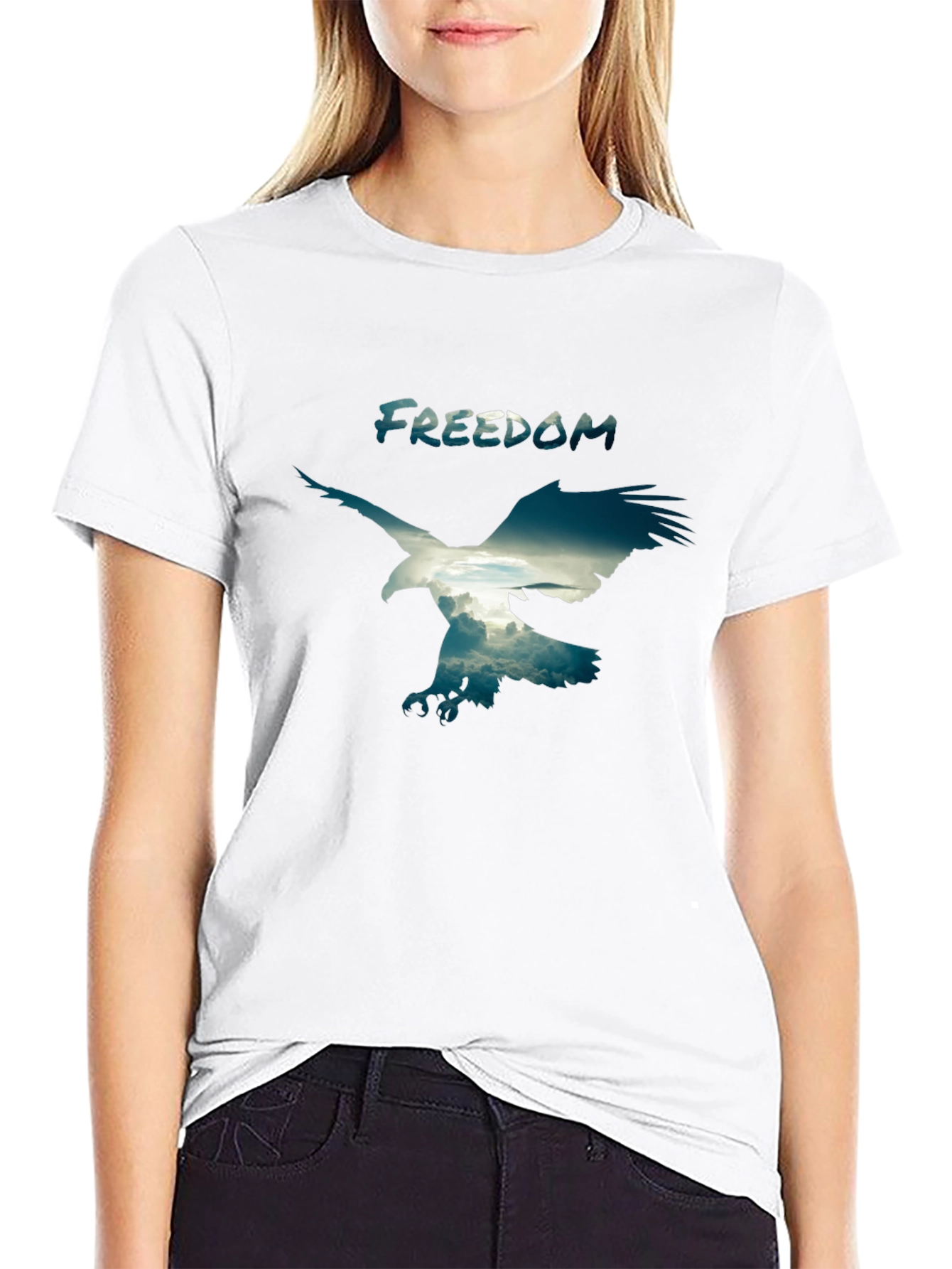 Freedom Eagle Graphic Black T-Shirt