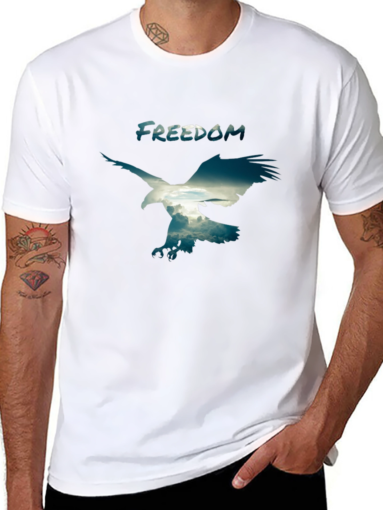 Freedom Eagle Graphic Black T-Shirt