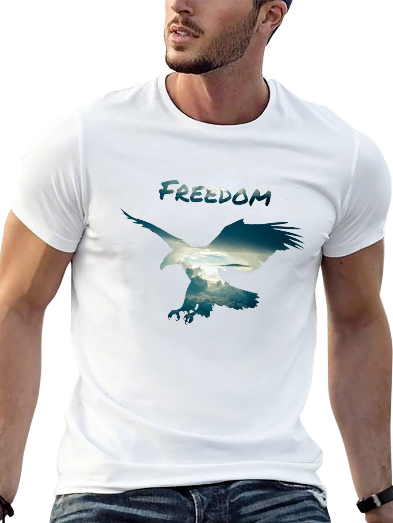 Freedom Eagle Graphic Black T-Shirt