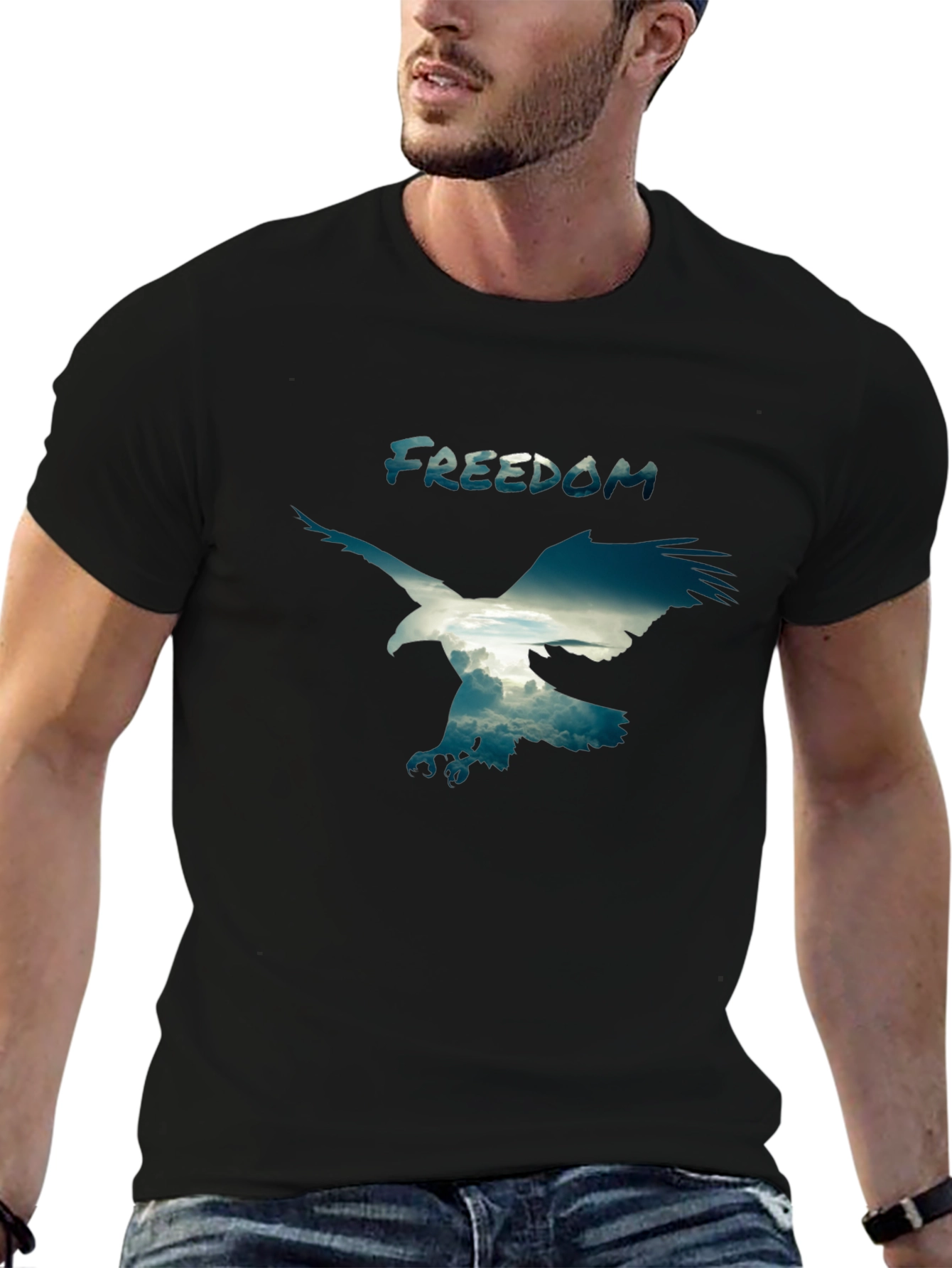 Freedom Eagle Graphic Black T-Shirt