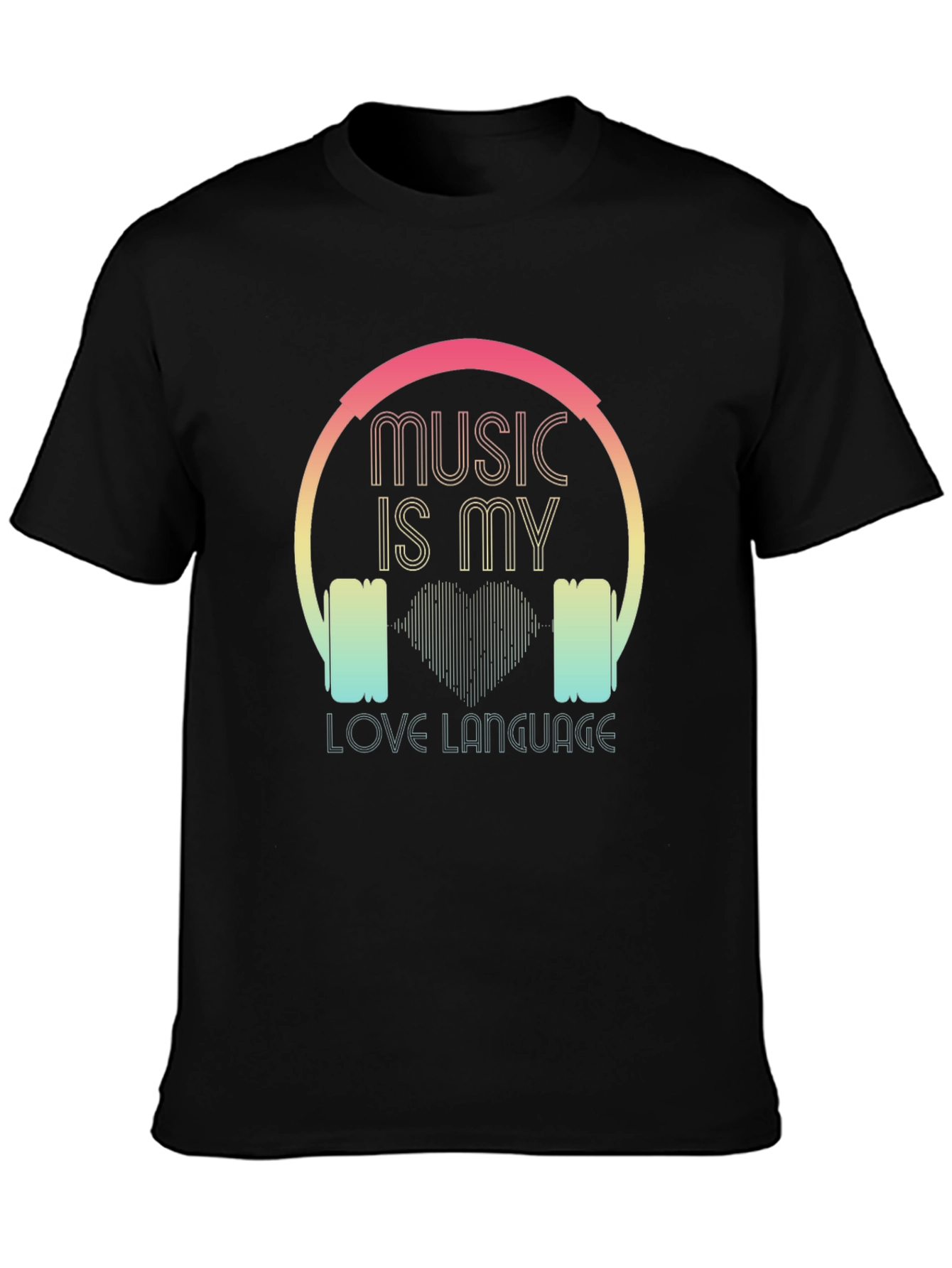 Music is My Love Language Black T-Shirt