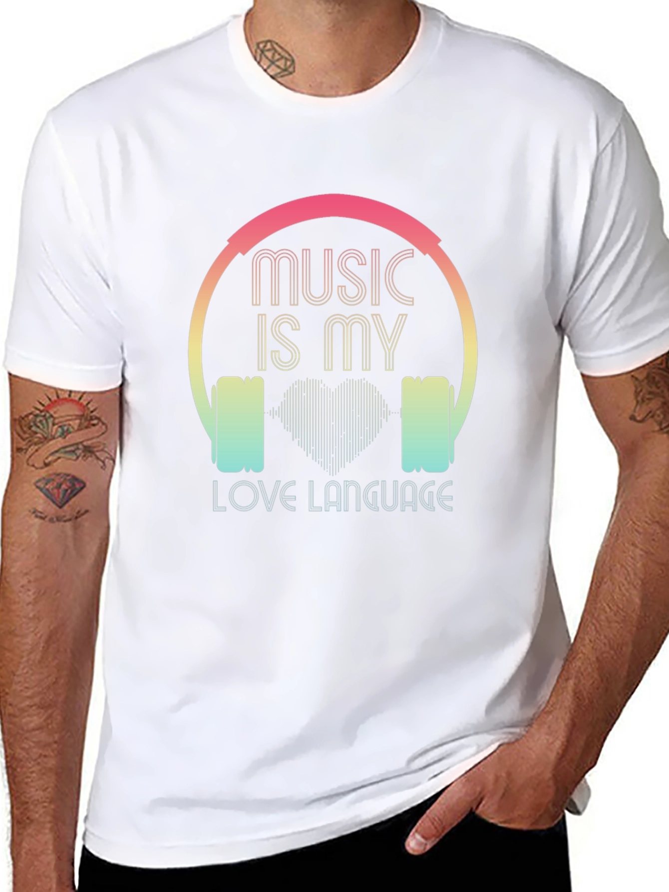 Music is My Love Language Black T-Shirt