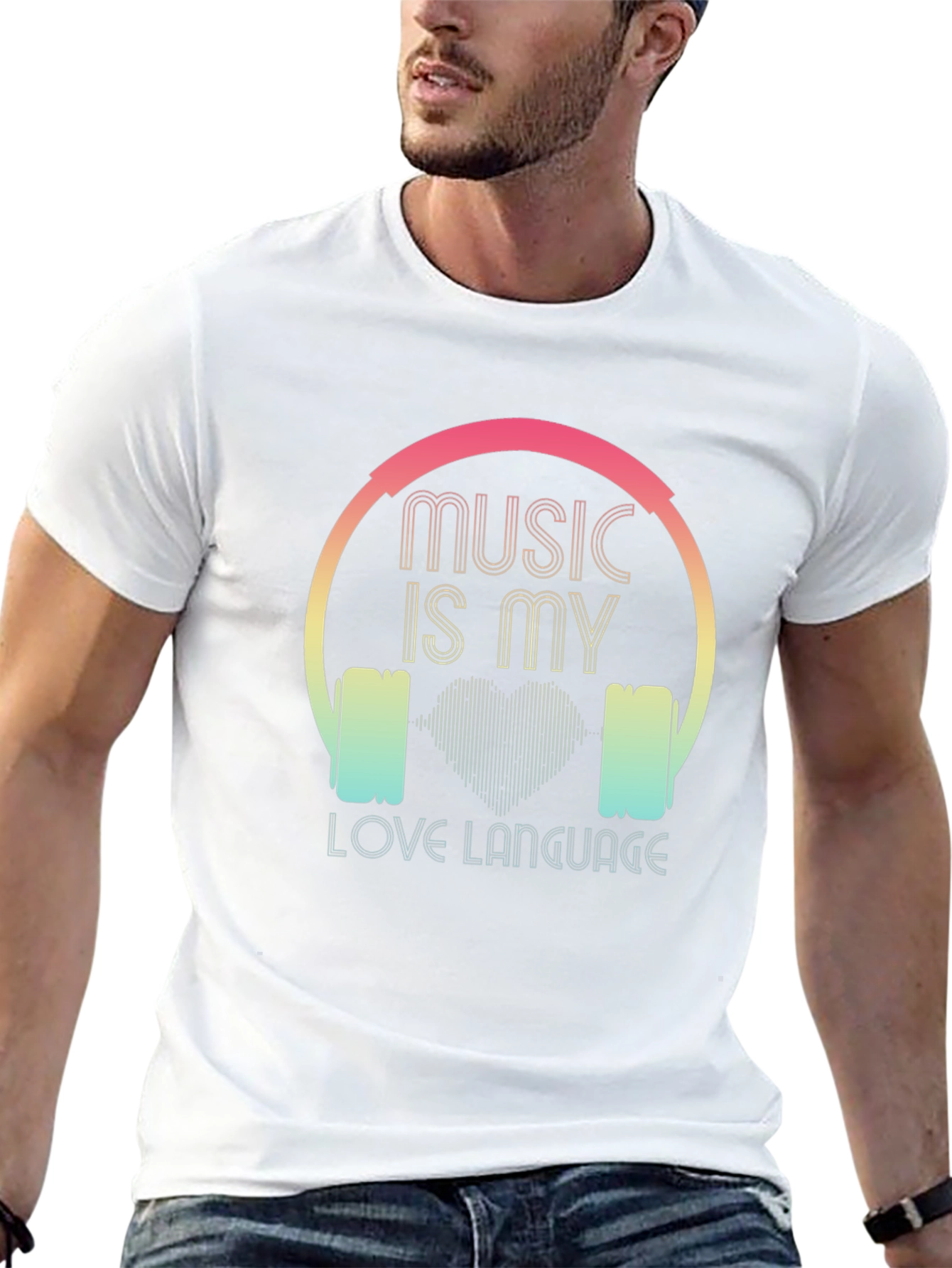 Music is My Love Language Black T-Shirt