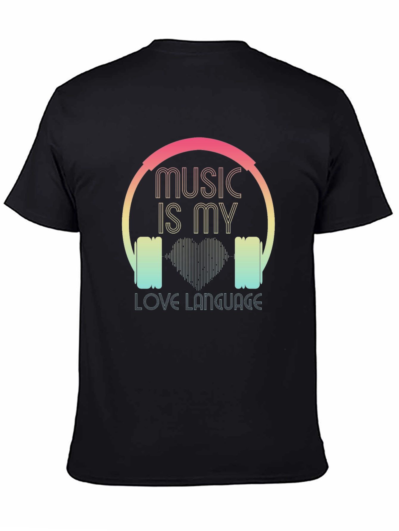 Music is My Love Language Black T-Shirt
