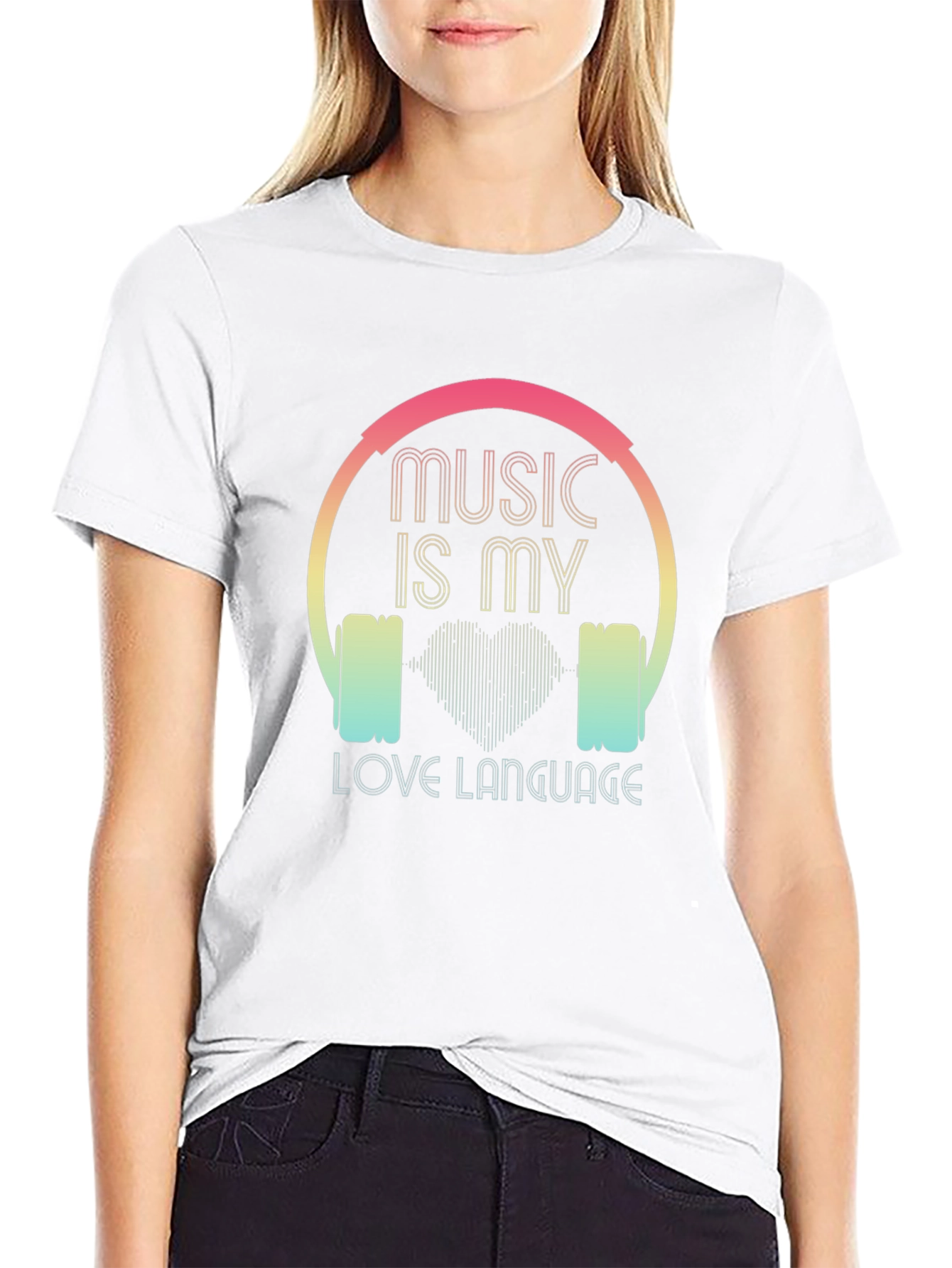 Music is My Love Language Black T-Shirt