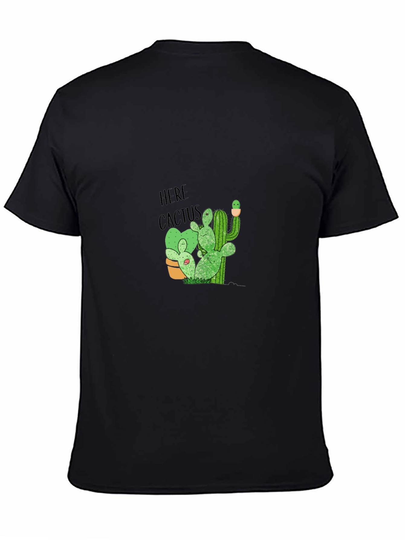 Here Cactus Graphic Print Crew Neck T-Shirt
