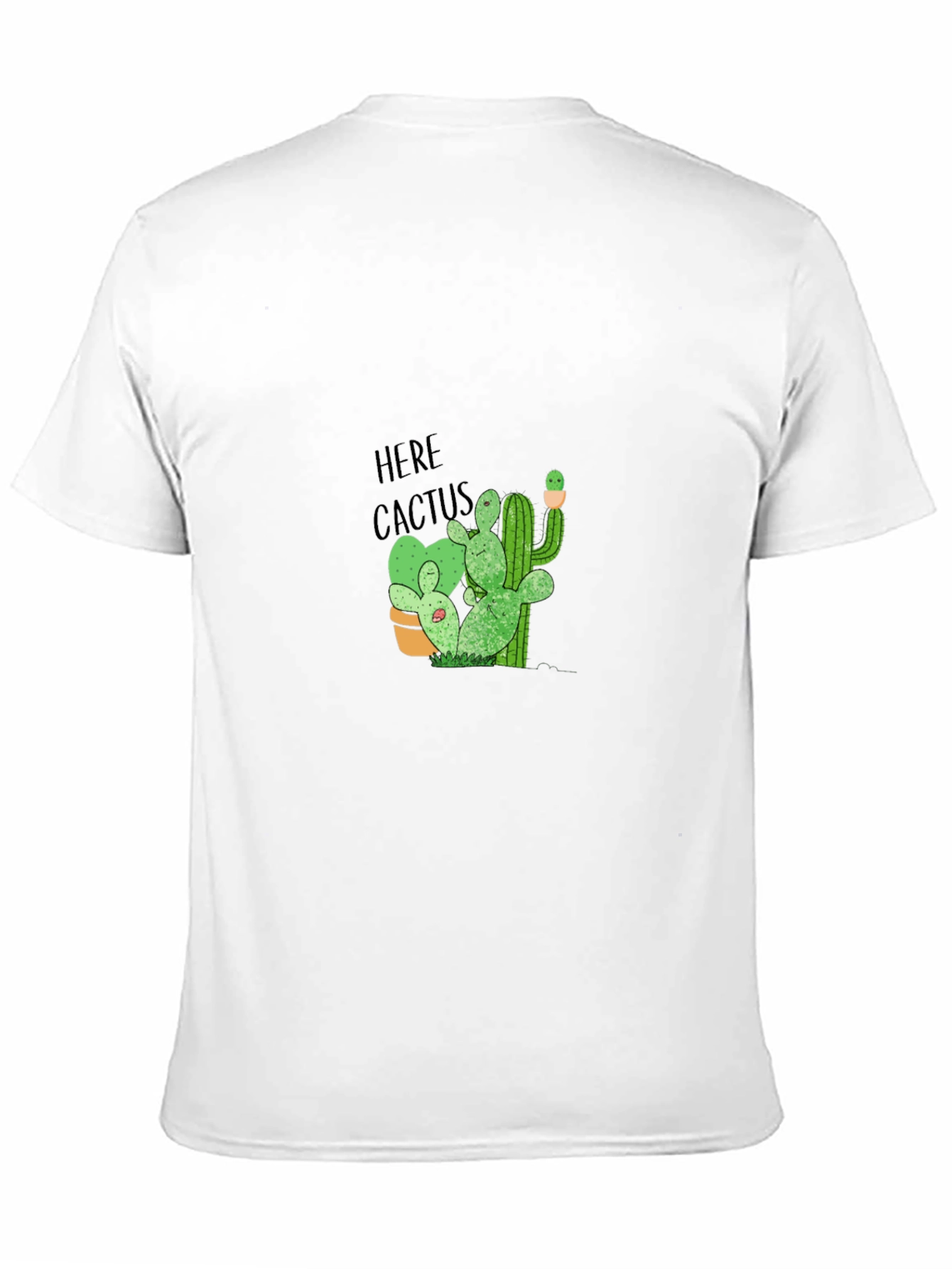 Here Cactus Graphic Print Crew Neck T-Shirt