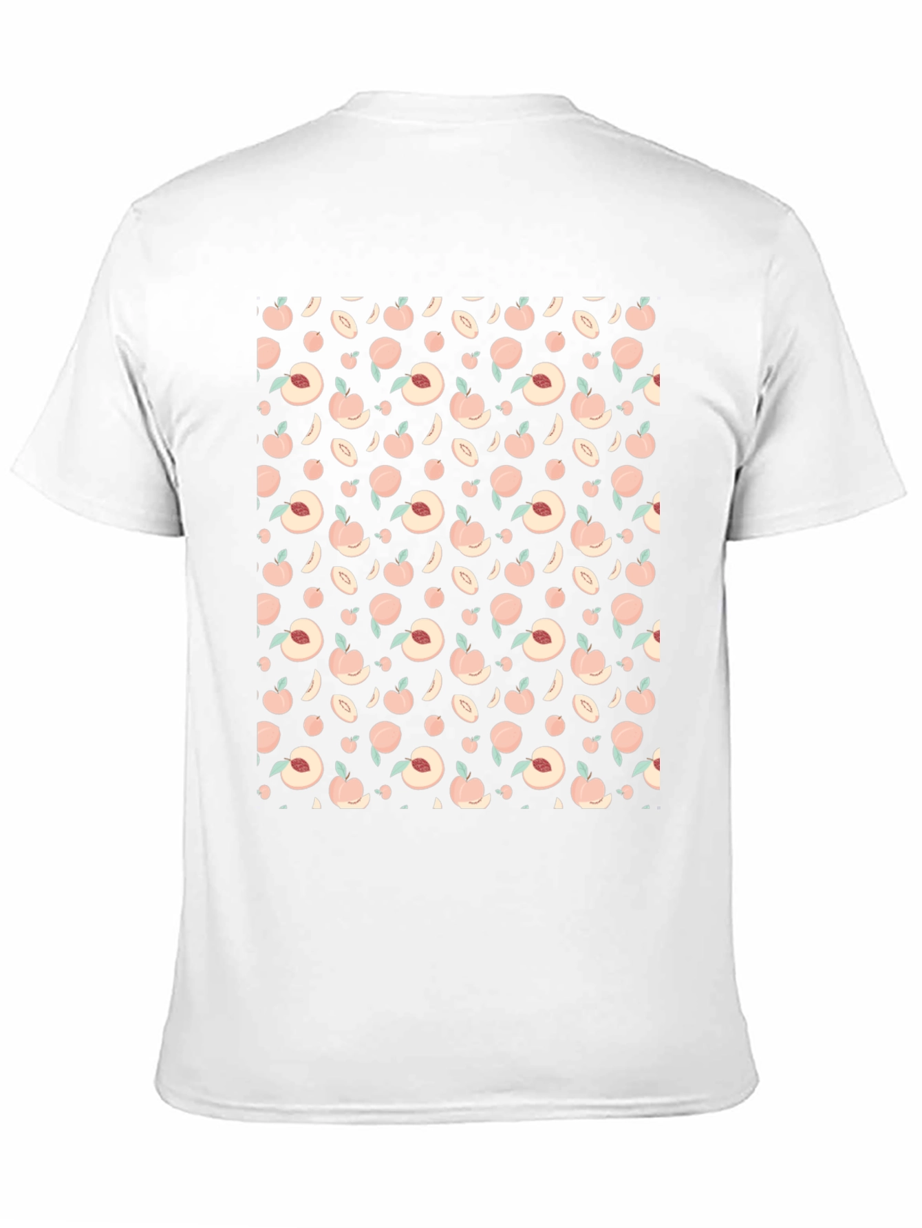 Peach Pattern Black T-Shirt
