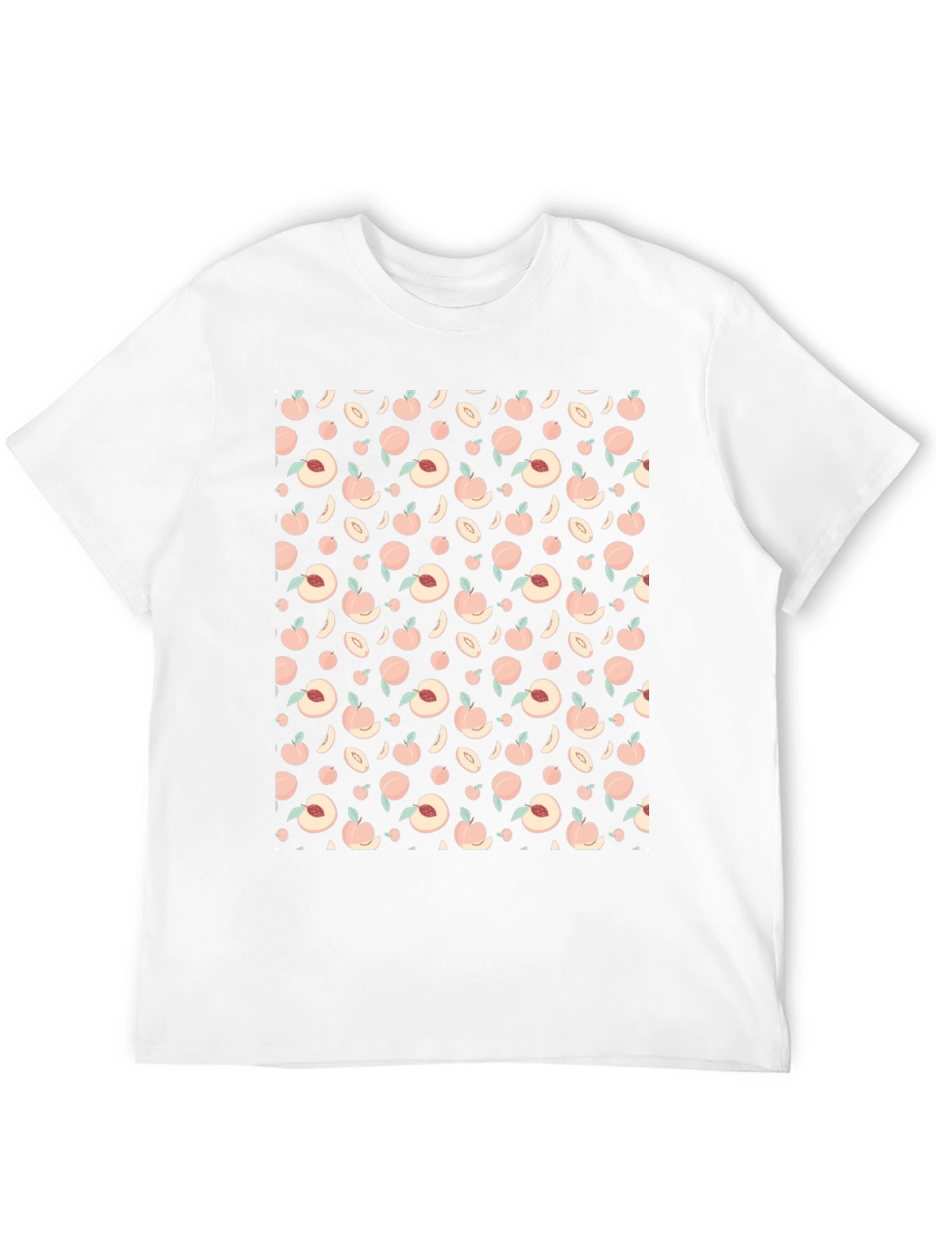 Peach Pattern Black T-Shirt