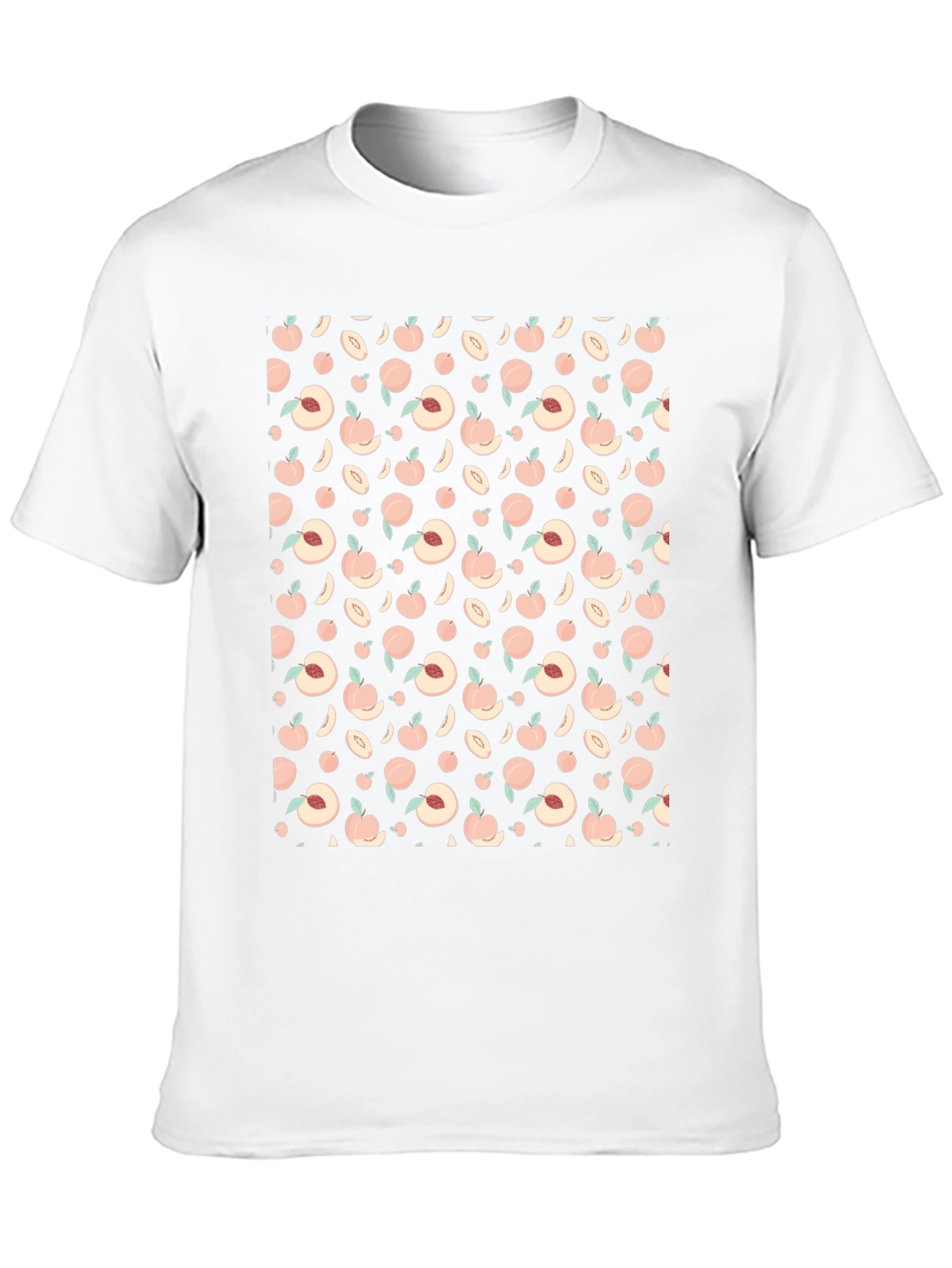 Peach Pattern Black T-Shirt