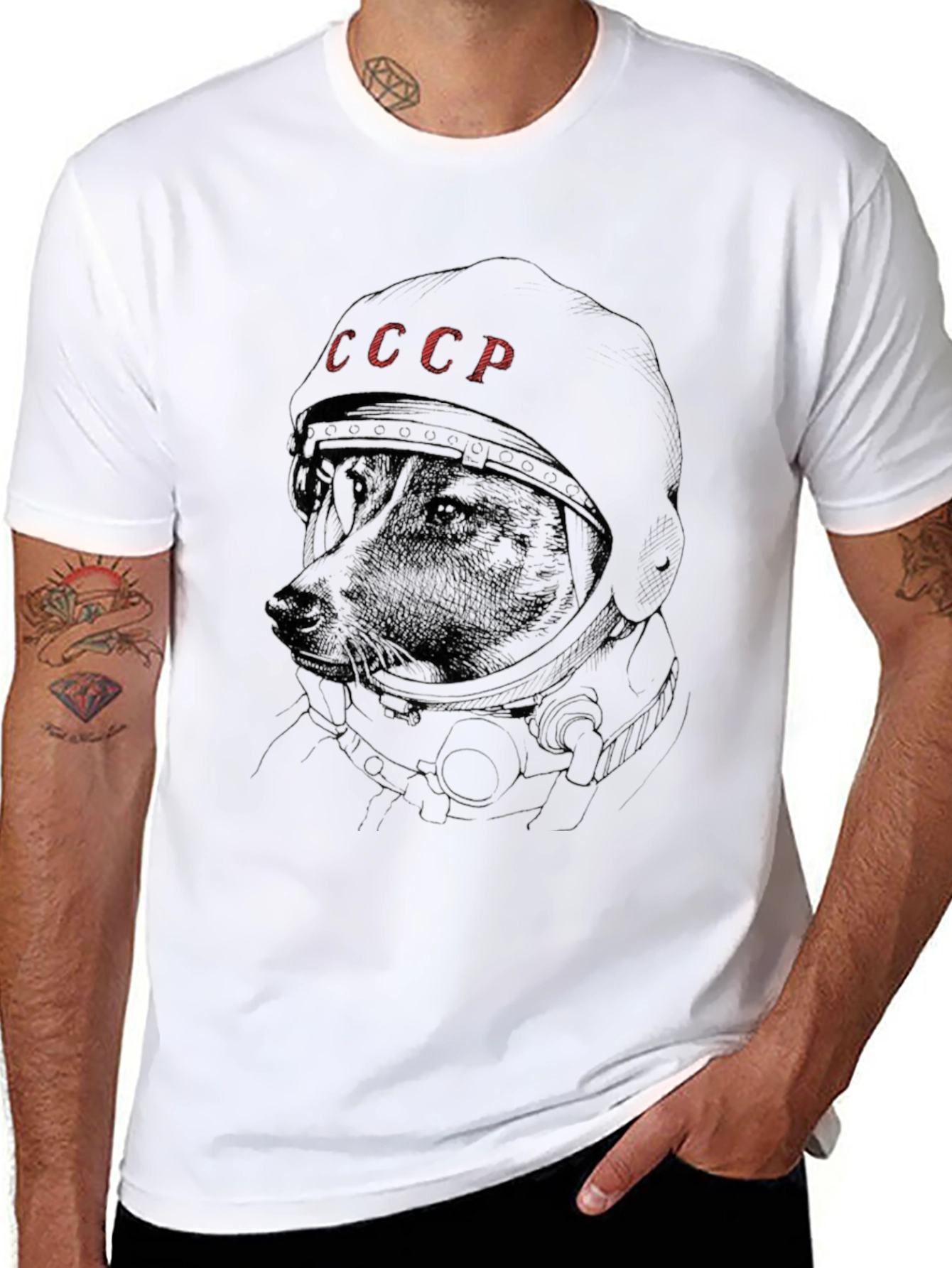 Dog Astronaut USSR T-Shirt - Space Dog Laika
