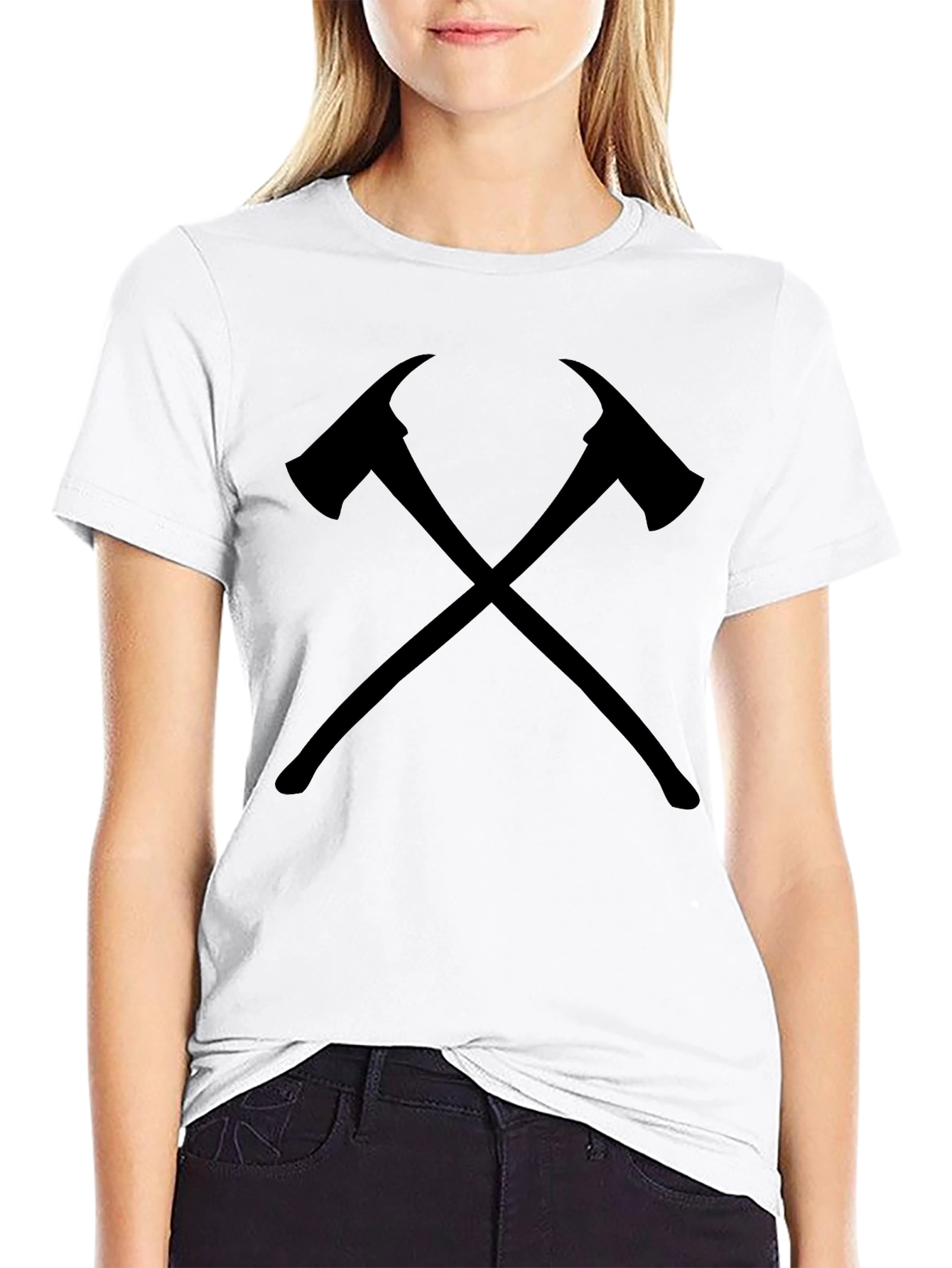 Firefighter Axe Black Graphic Tee Shirt
