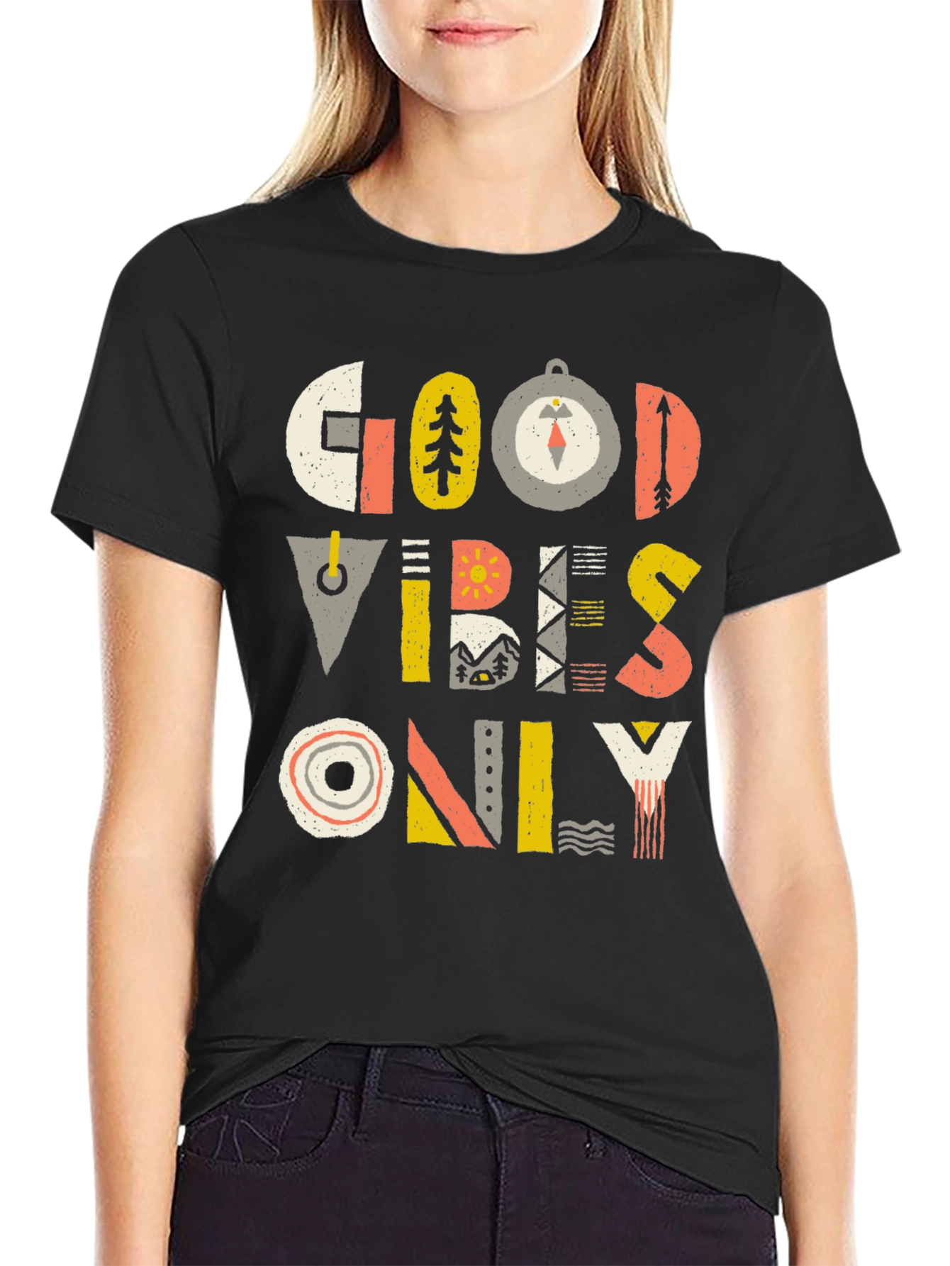 Good Vibes Only Graphic Tee - Mens Black T-Shirt