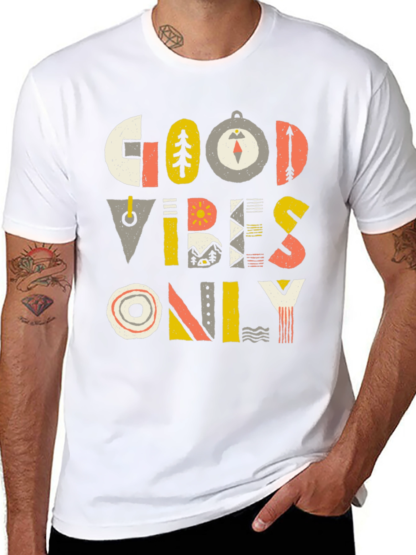 Good Vibes Only Graphic Tee - Mens Black T-Shirt