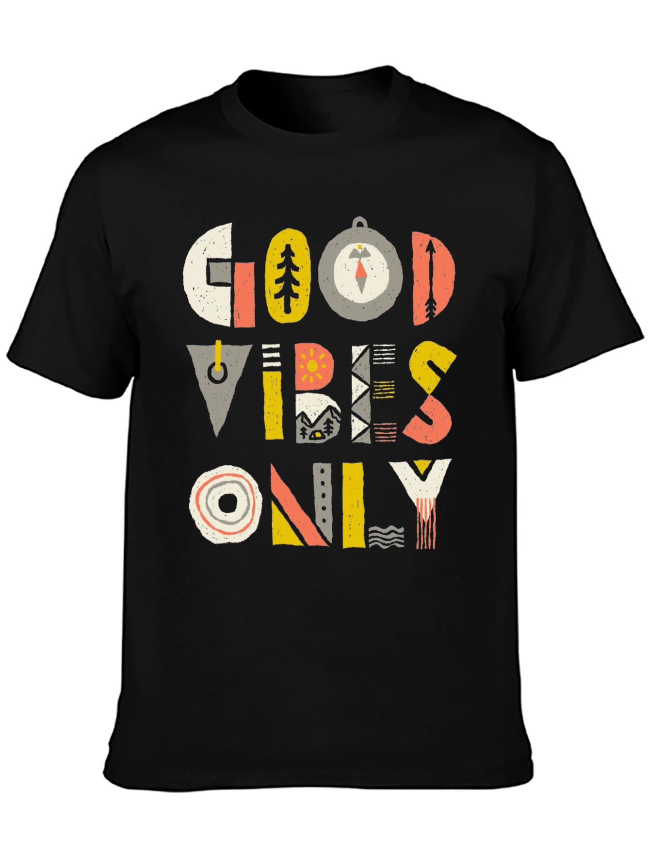 Good Vibes Only Graphic Tee - Mens Black T-Shirt