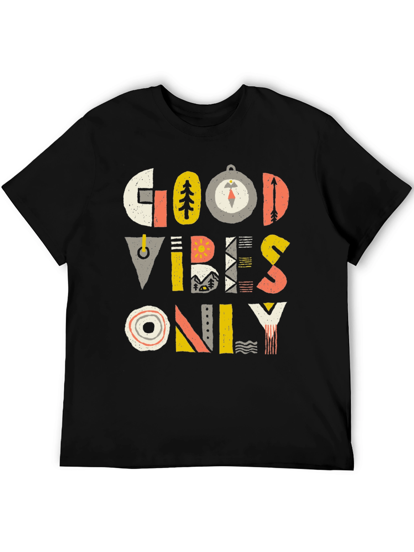 Good Vibes Only Graphic Tee - Mens Black T-Shirt