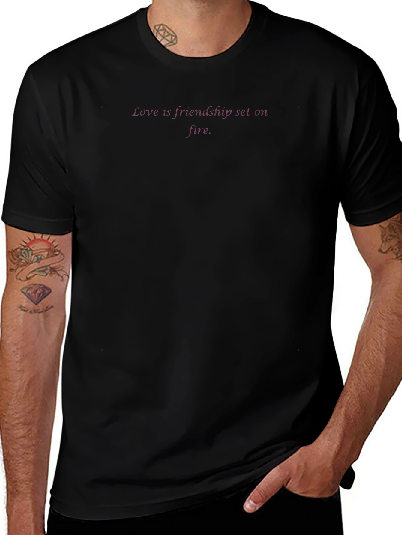 Love Is Friendship Set On Fire - Black T-Shirt