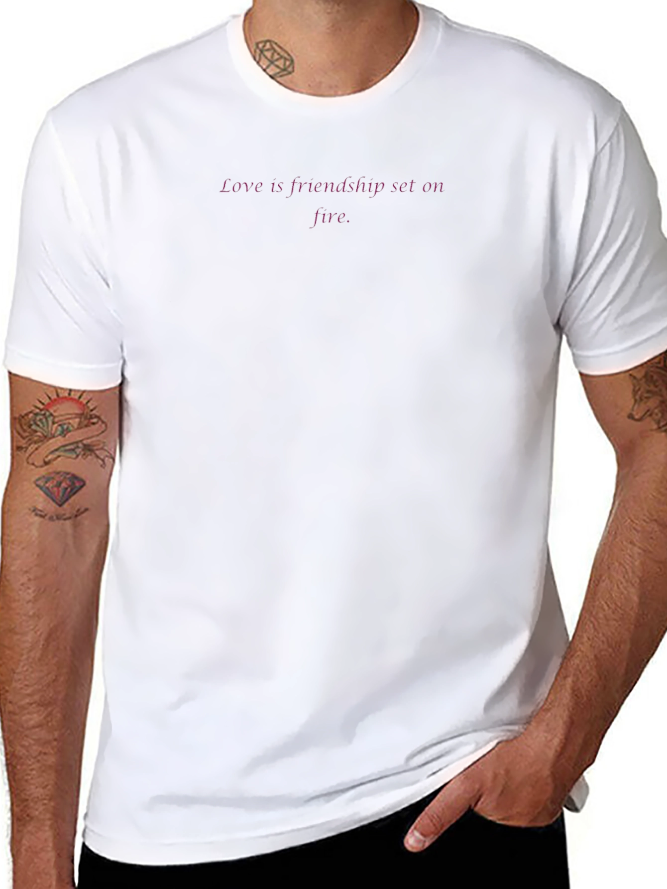 Love Is Friendship Set On Fire - Black T-Shirt