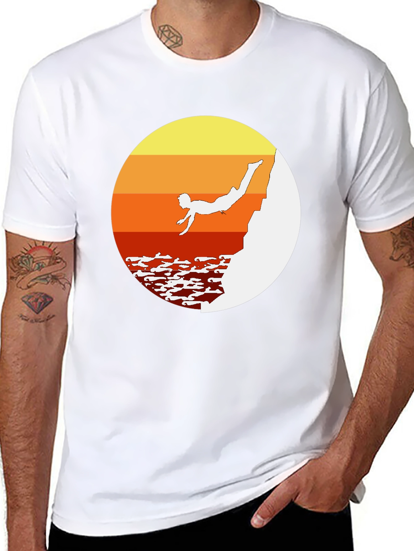 Cliff Diver Retro T-Shirt