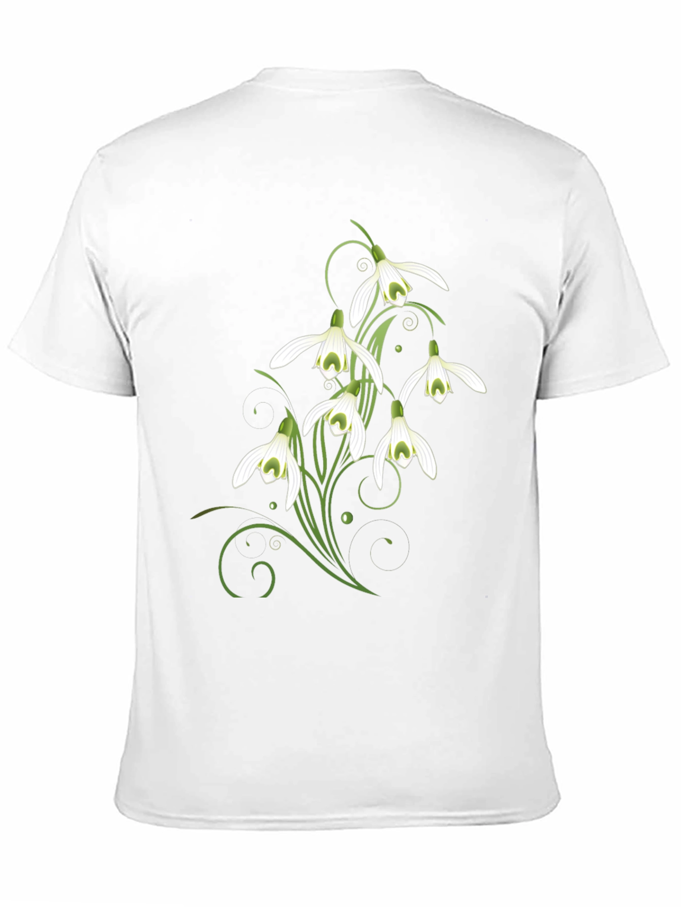 Snowdrop Flower Graphic Print Black T-Shirt