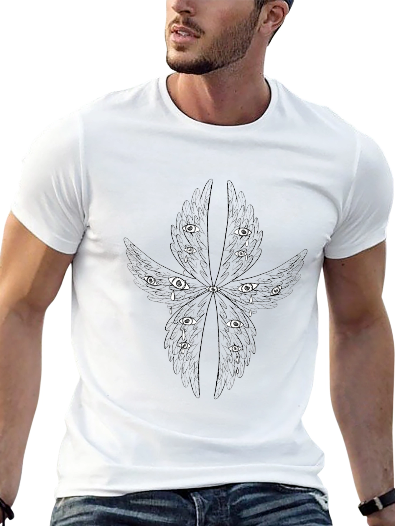 Eye Wing Graphic T-Shirt - Black