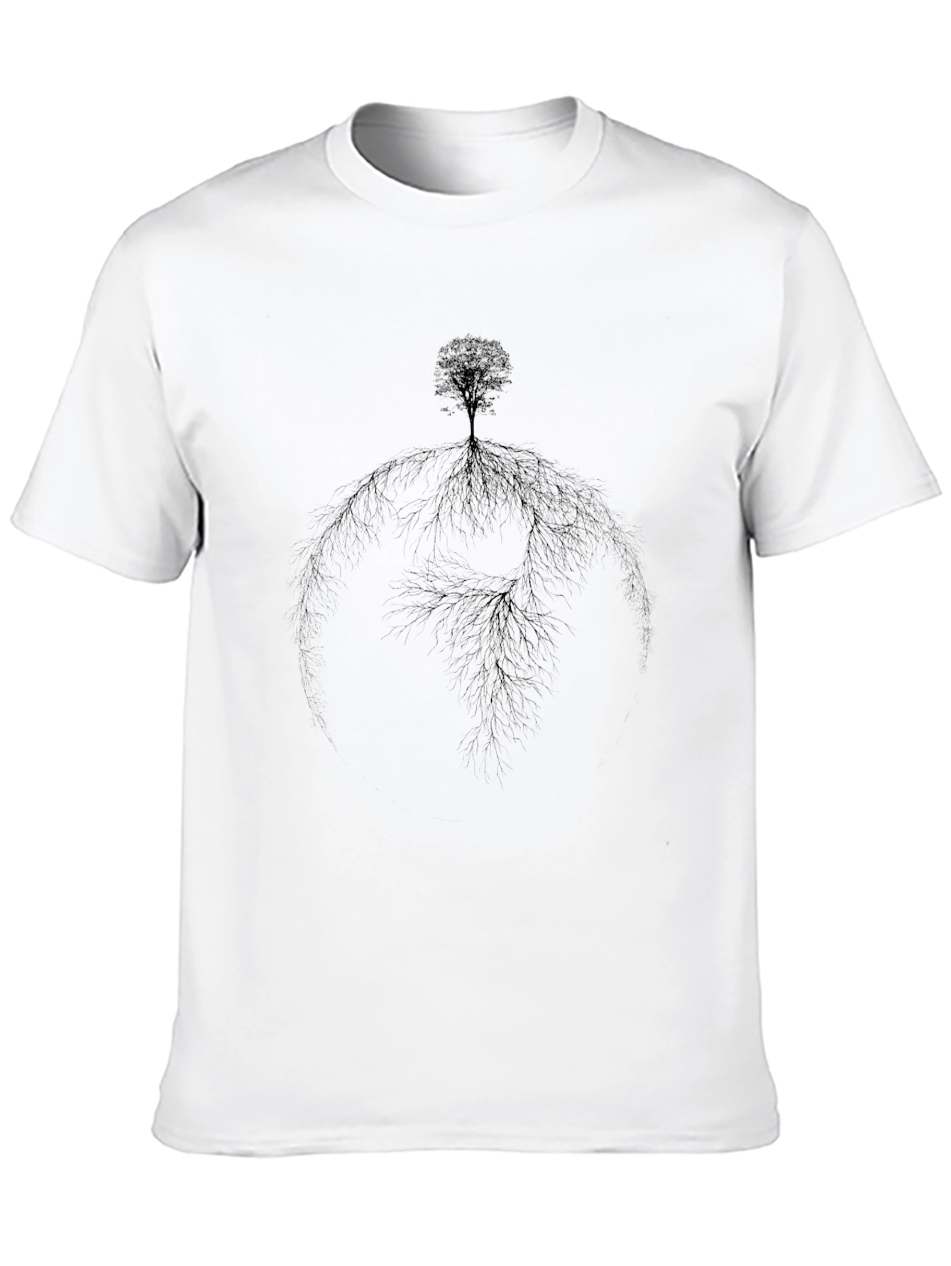 Black Tree Roots Graphic Tee - Nature Inspired Design
