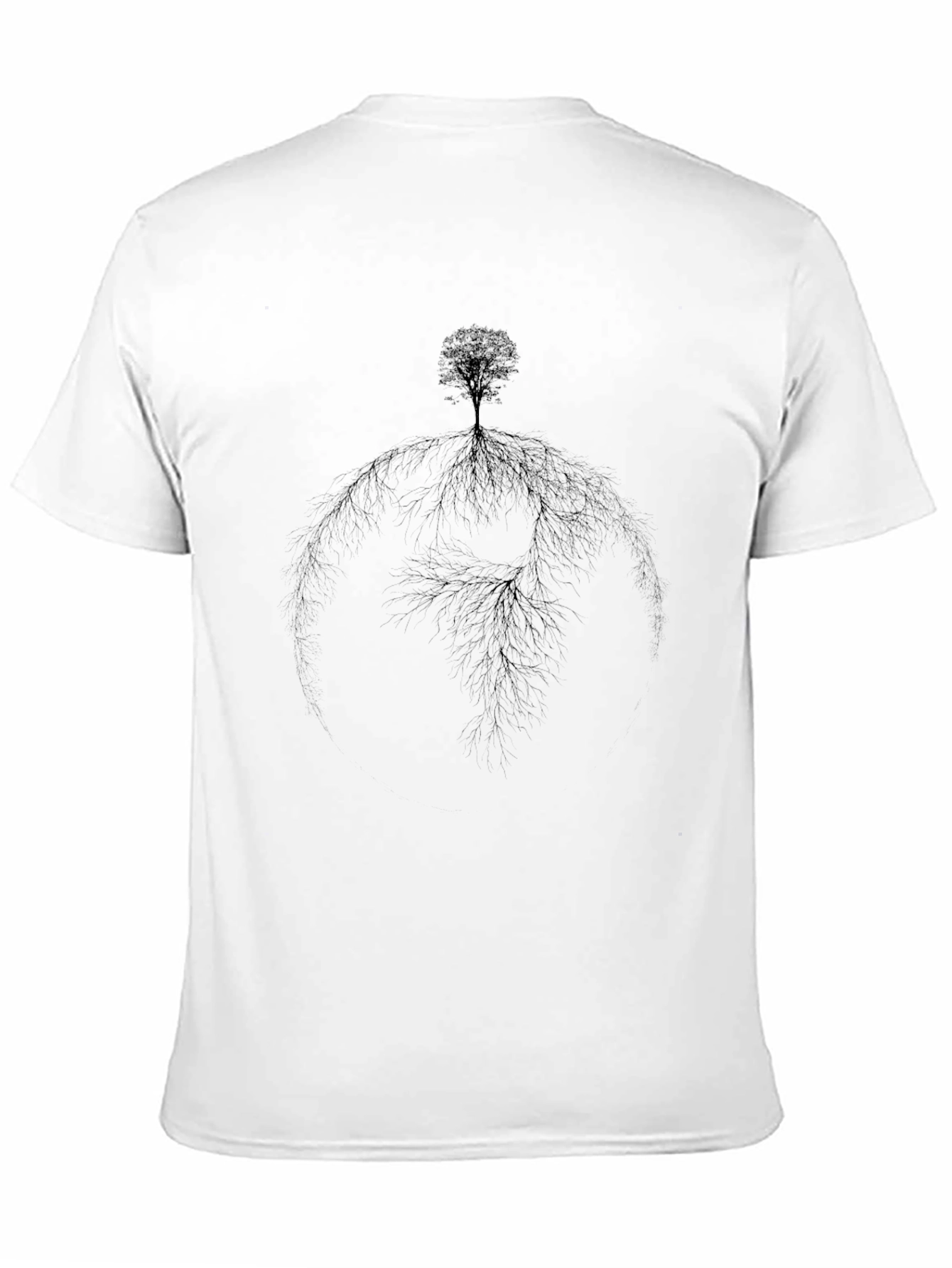 Black Tree Roots Graphic Tee - Nature Inspired Design