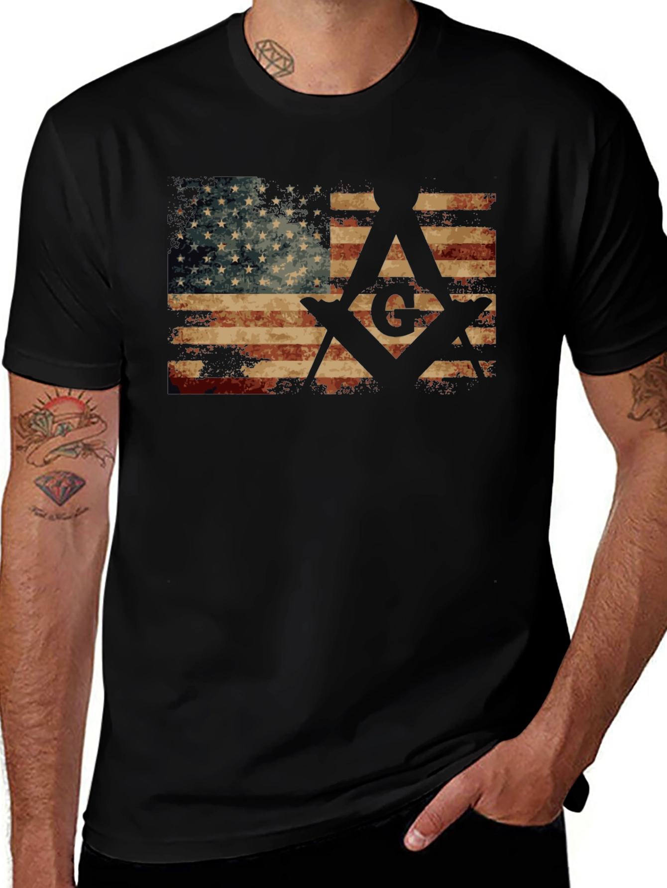American Flag Masonic T-Shirt