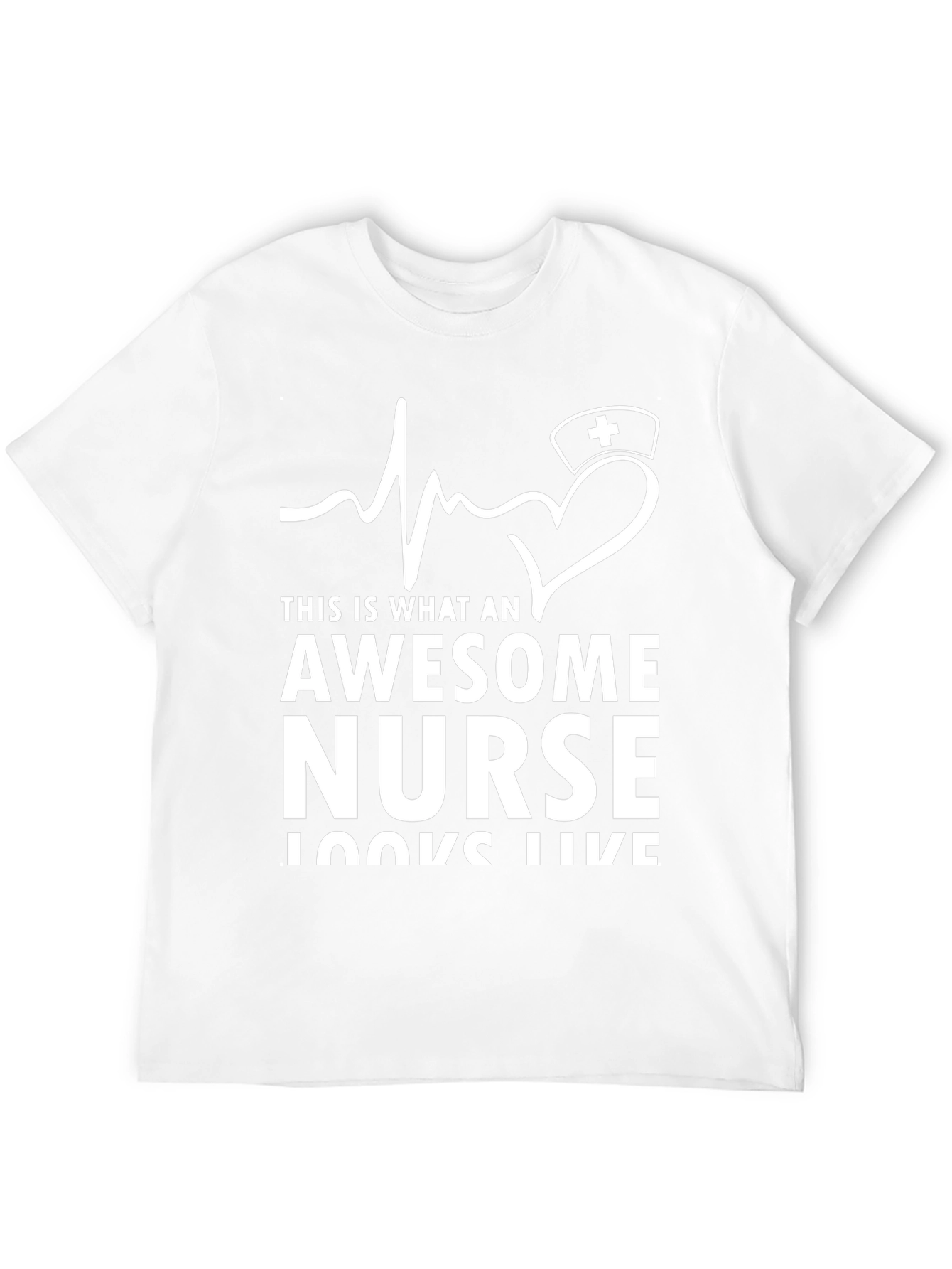 Awesome Nurse T-Shirt - Heartbeat Design
