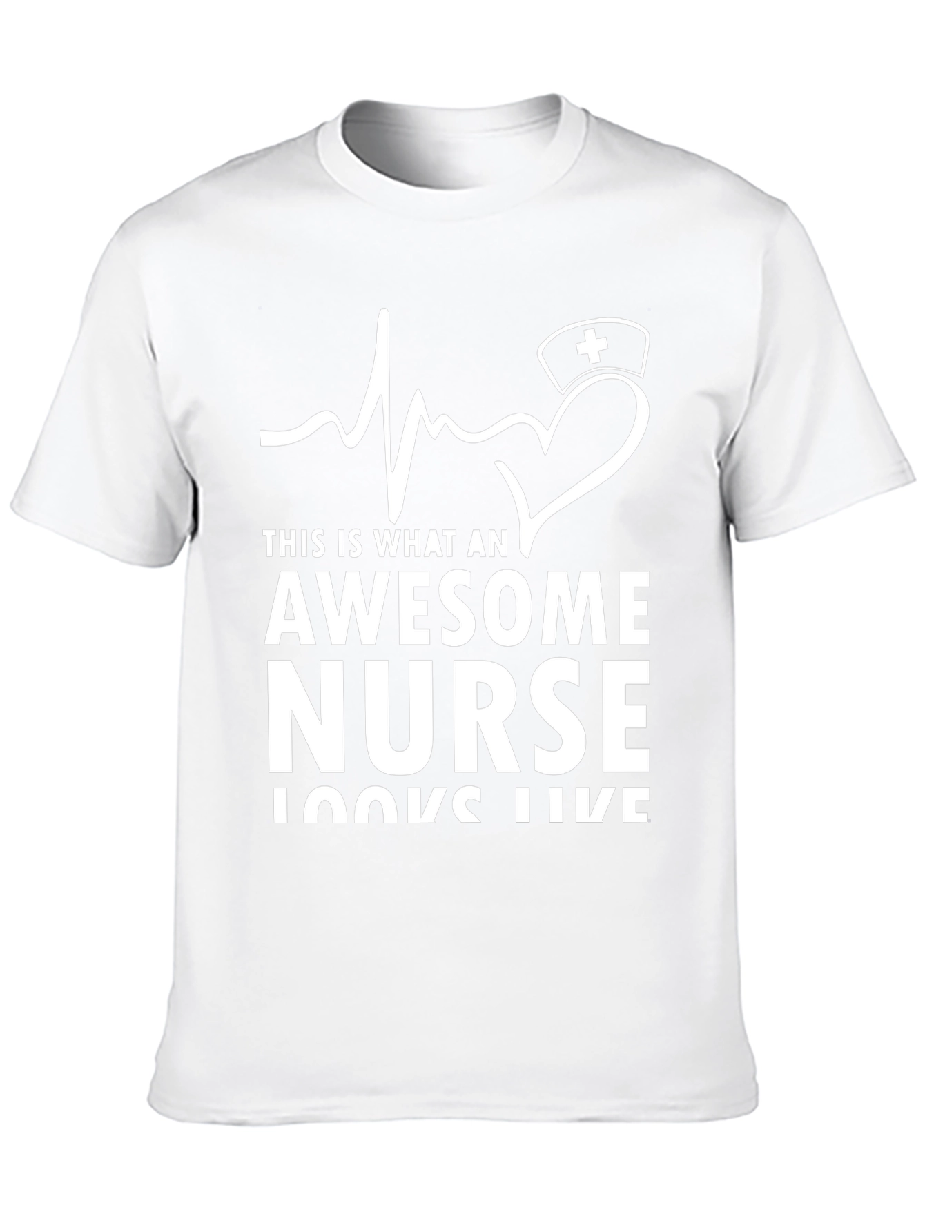 Awesome Nurse T-Shirt - Heartbeat Design