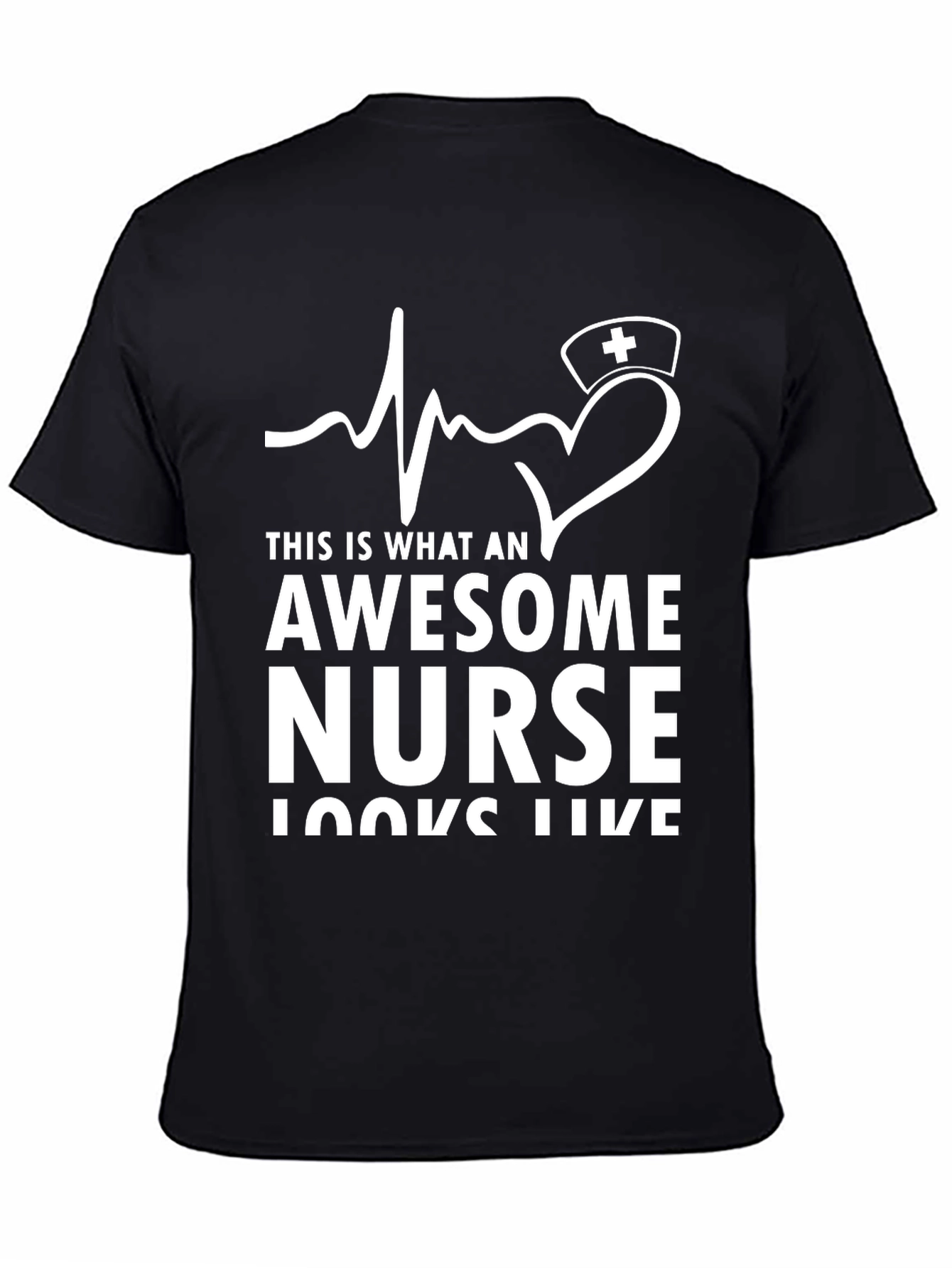 Awesome Nurse T-Shirt - Heartbeat Design