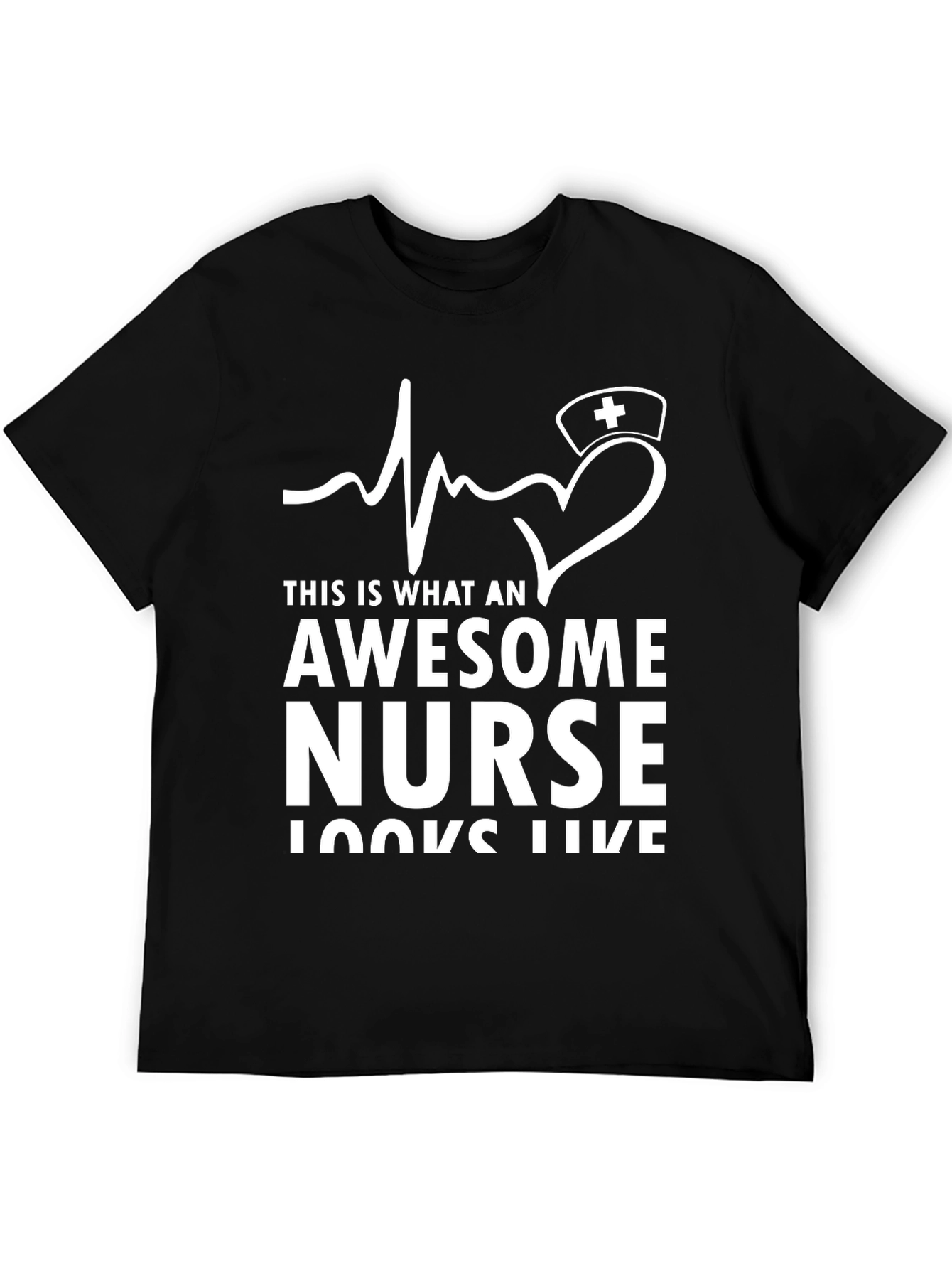 Awesome Nurse T-Shirt - Heartbeat Design