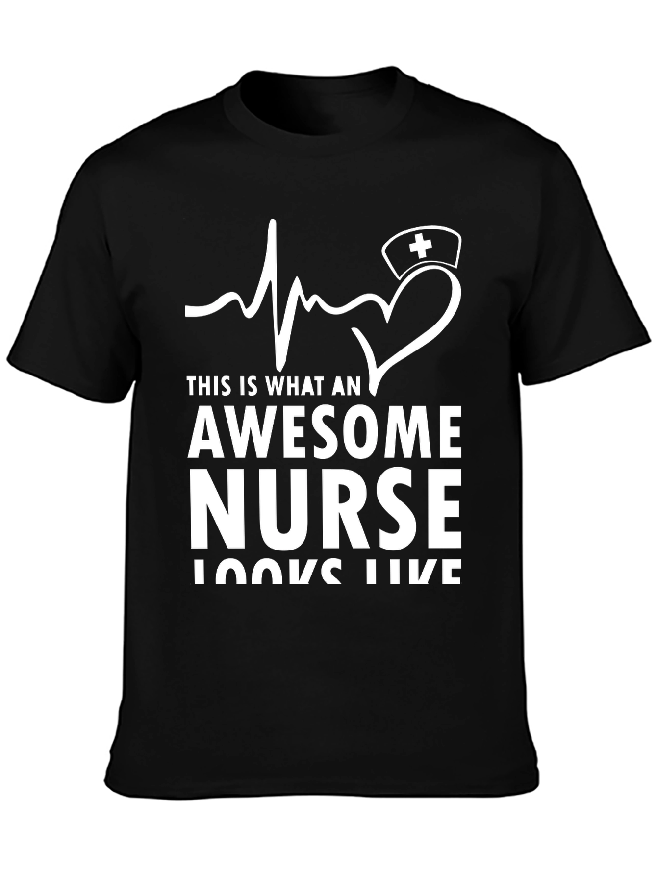 Awesome Nurse T-Shirt - Heartbeat Design