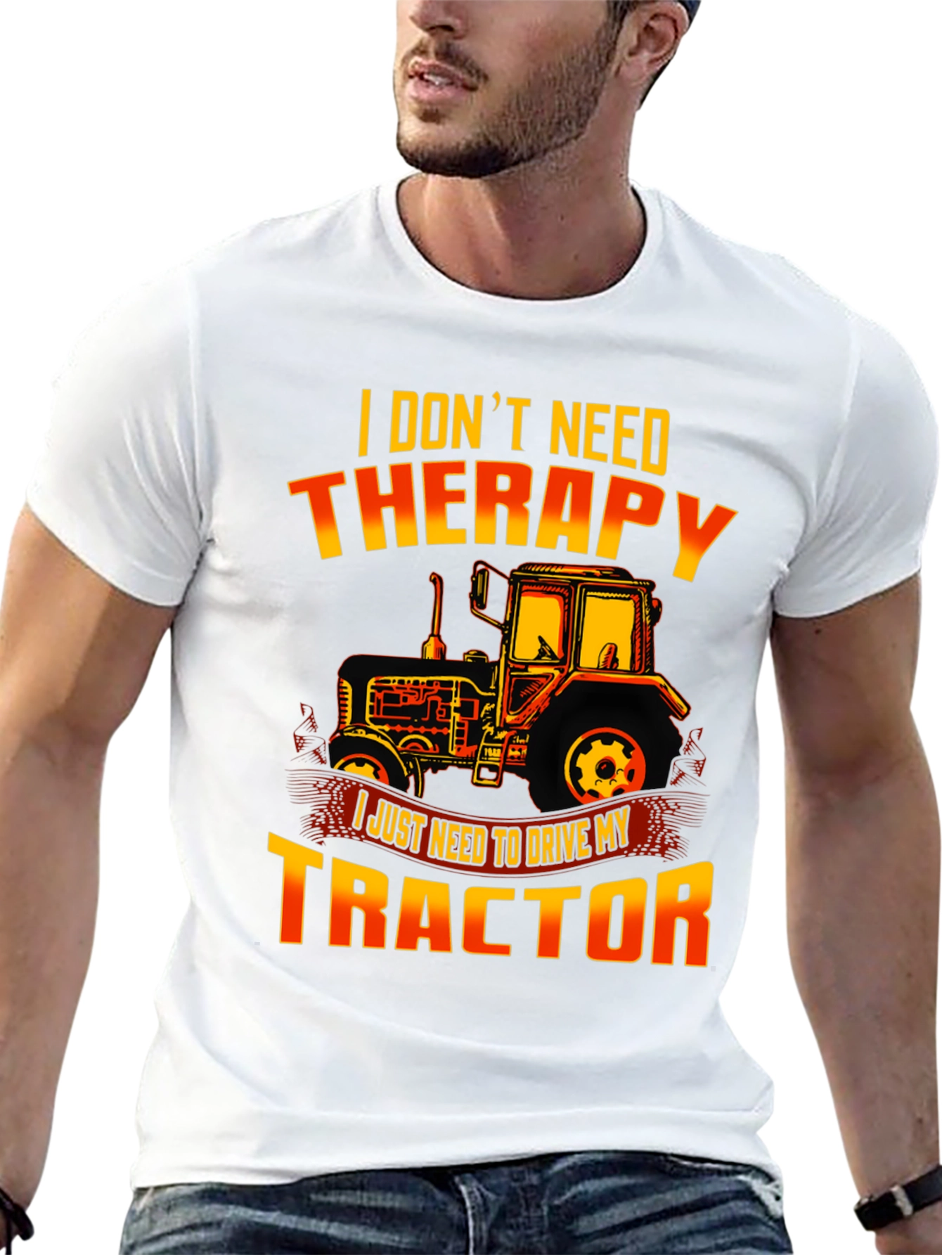 Funny Tractor Therapy T-Shirt