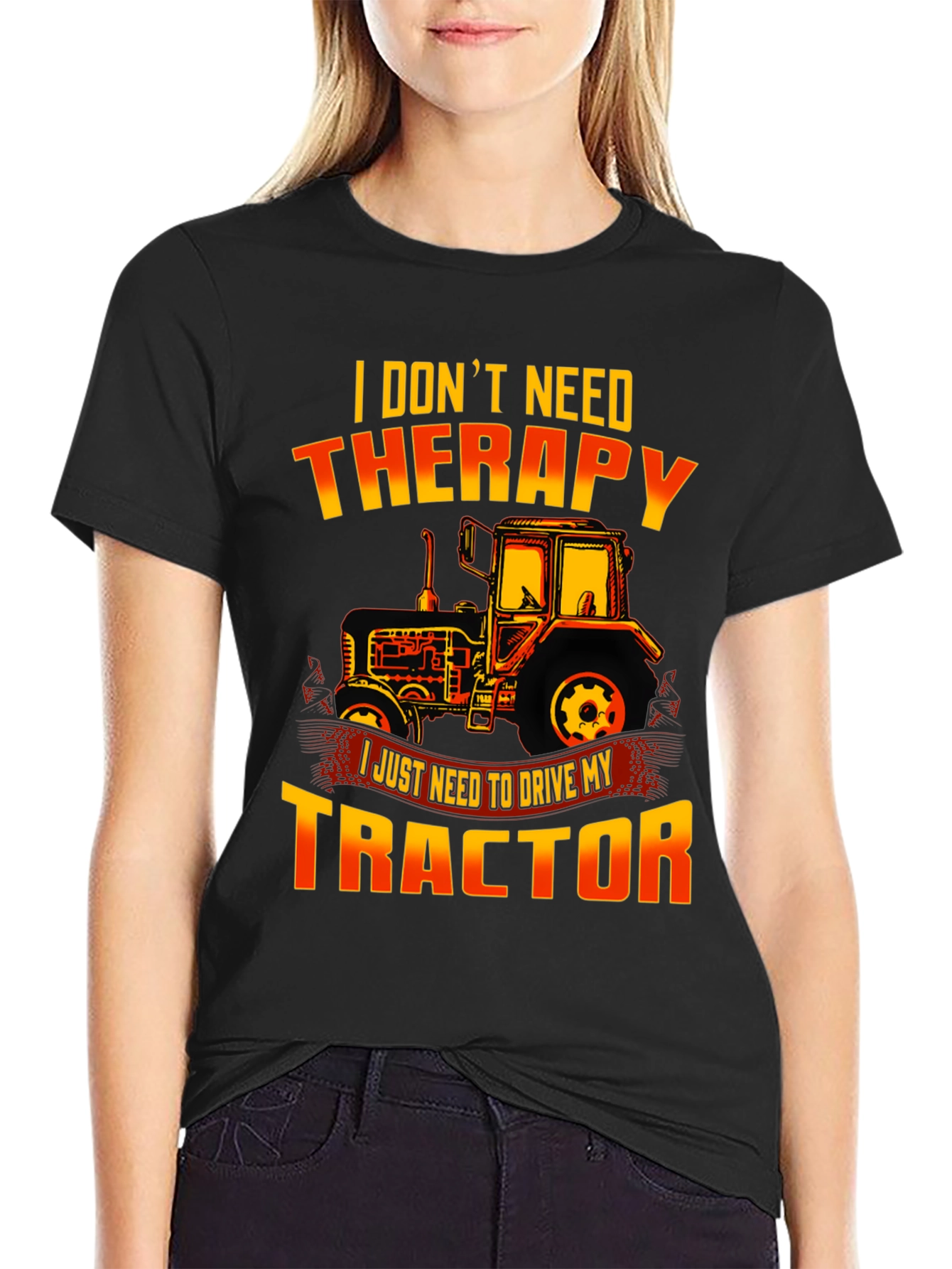 Funny Tractor Therapy T-Shirt