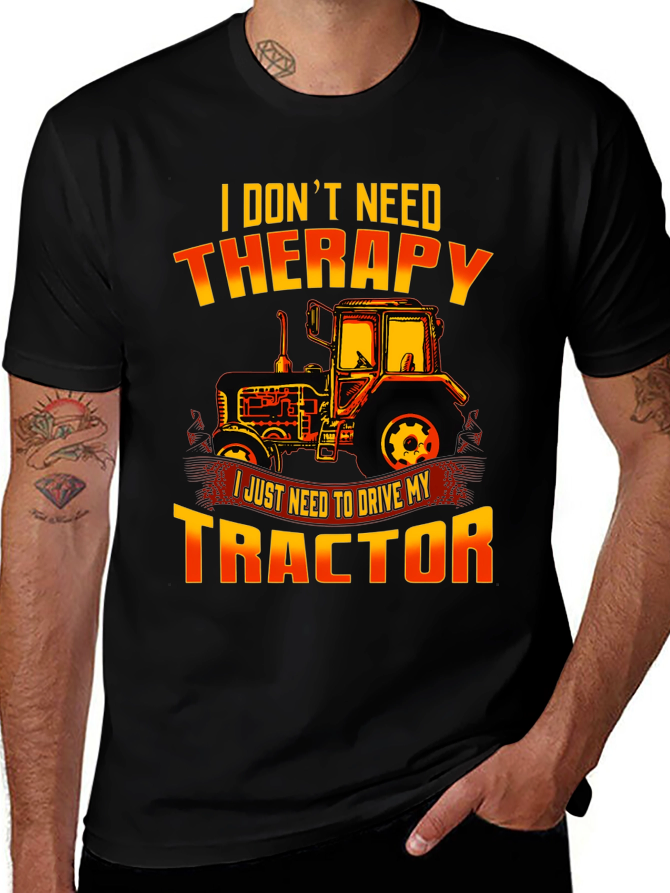 Funny Tractor Therapy T-Shirt