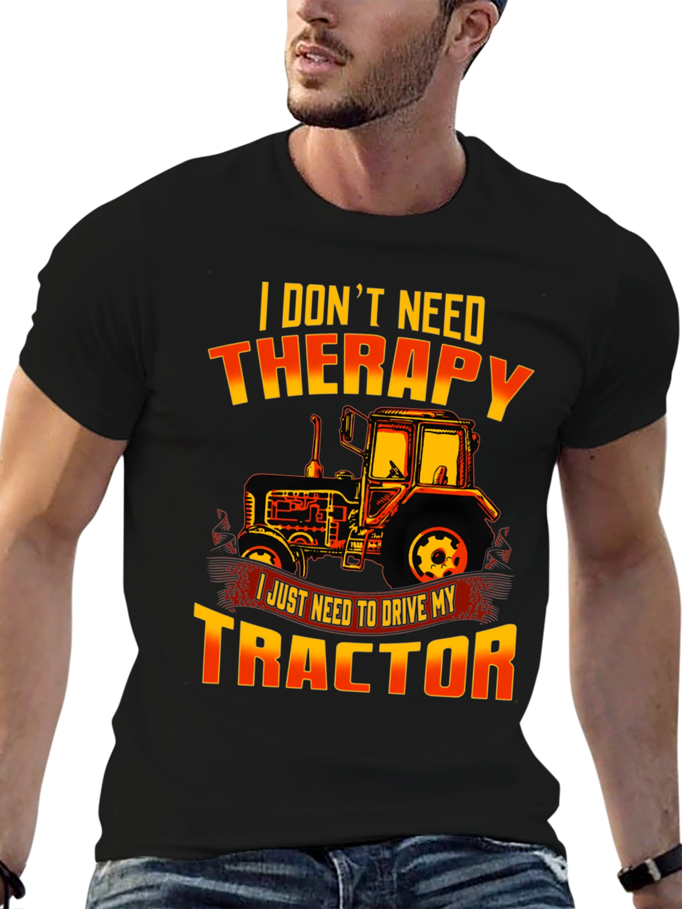 Funny Tractor Therapy T-Shirt