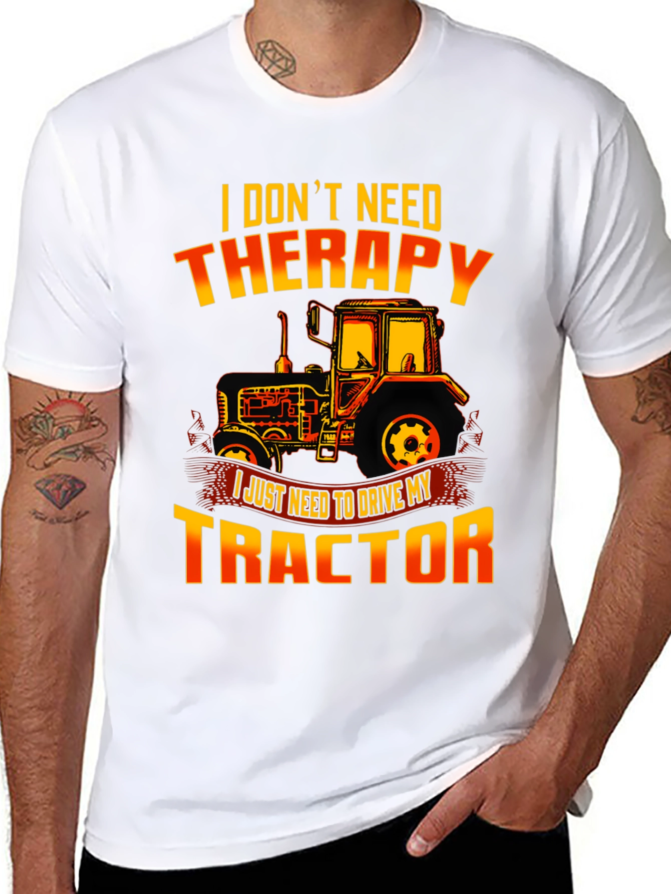 Funny Tractor Therapy T-Shirt