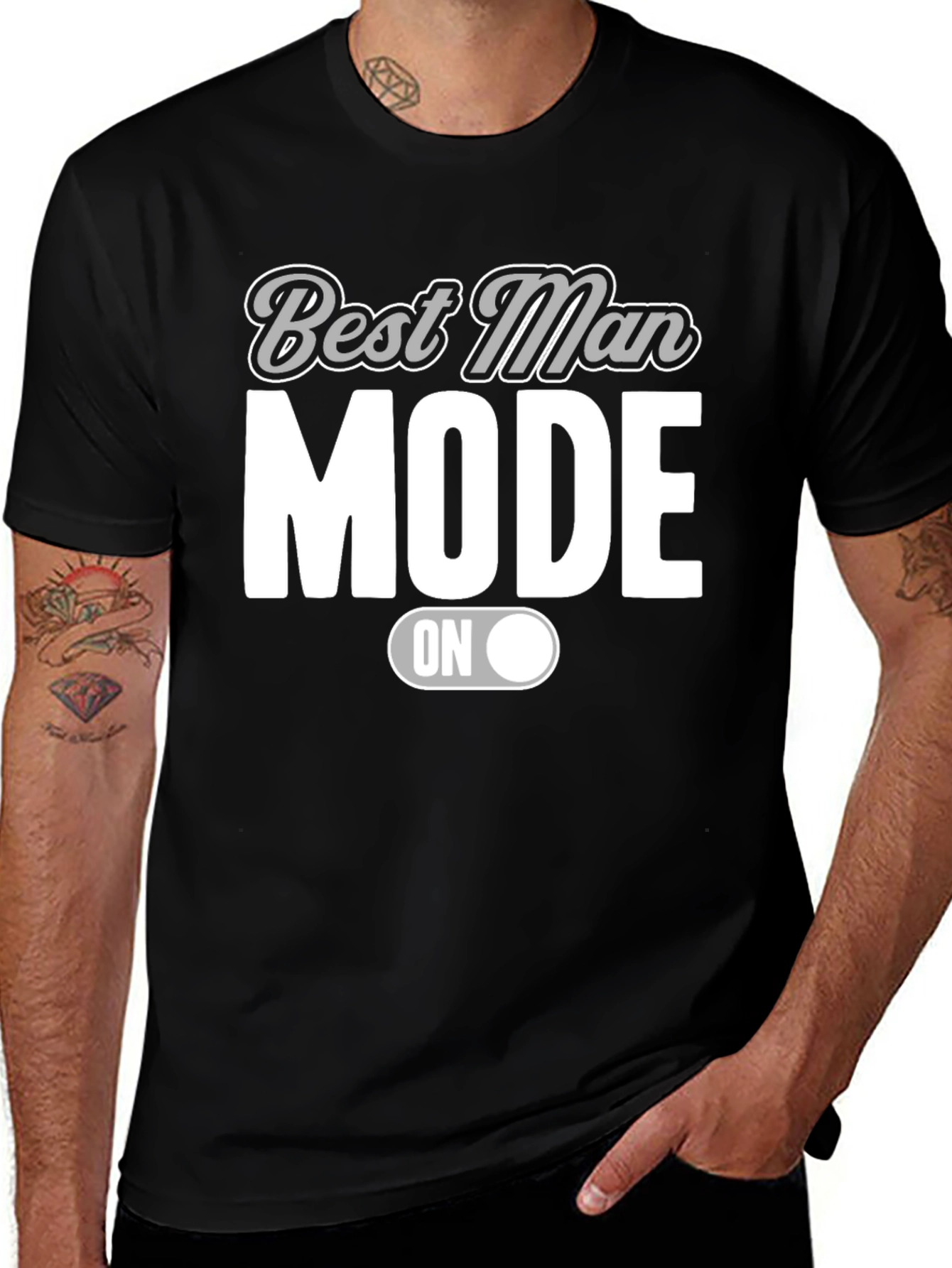 Best Man Mode ON Black T-Shirt