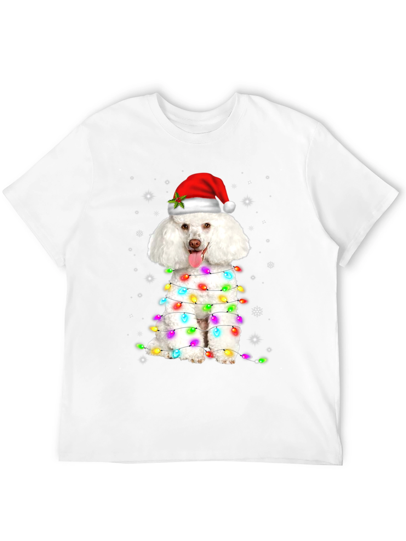 Festive Poodle Christmas Lights T-Shirt