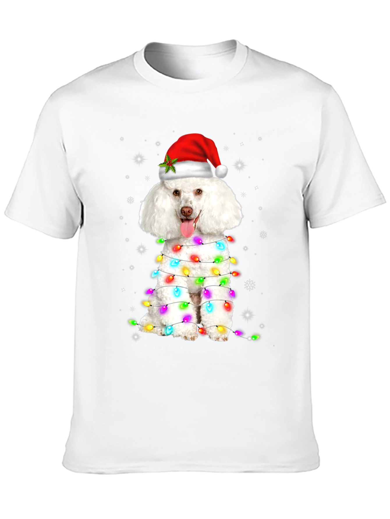 Festive Poodle Christmas Lights T-Shirt