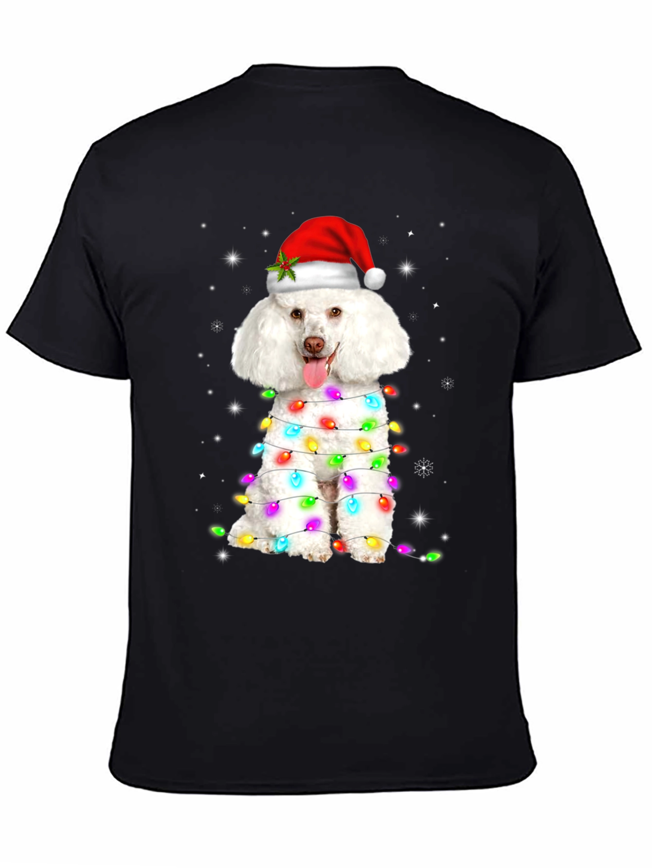 Festive Poodle Christmas Lights T-Shirt