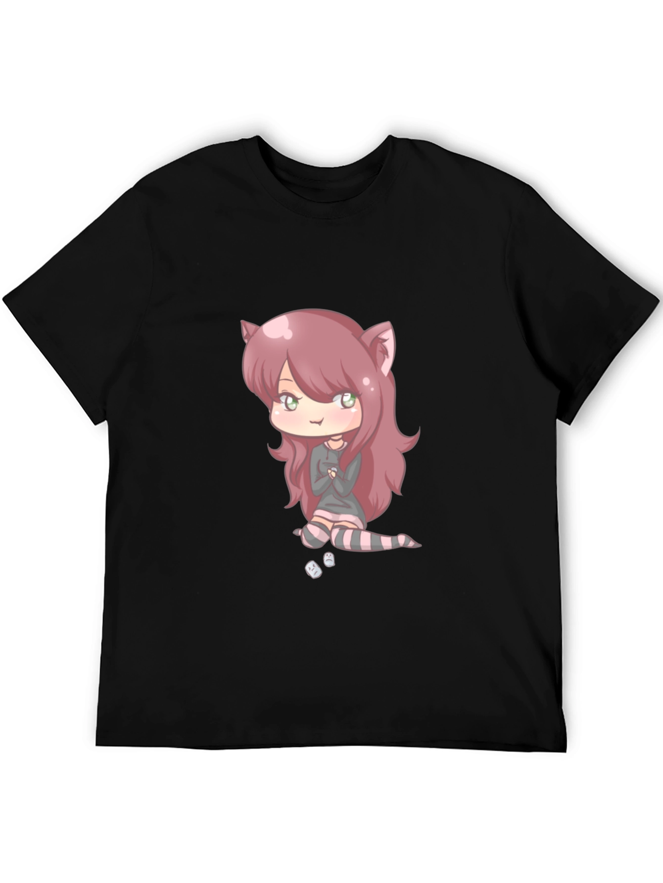 Anime Girl Graphic Black T-Shirt