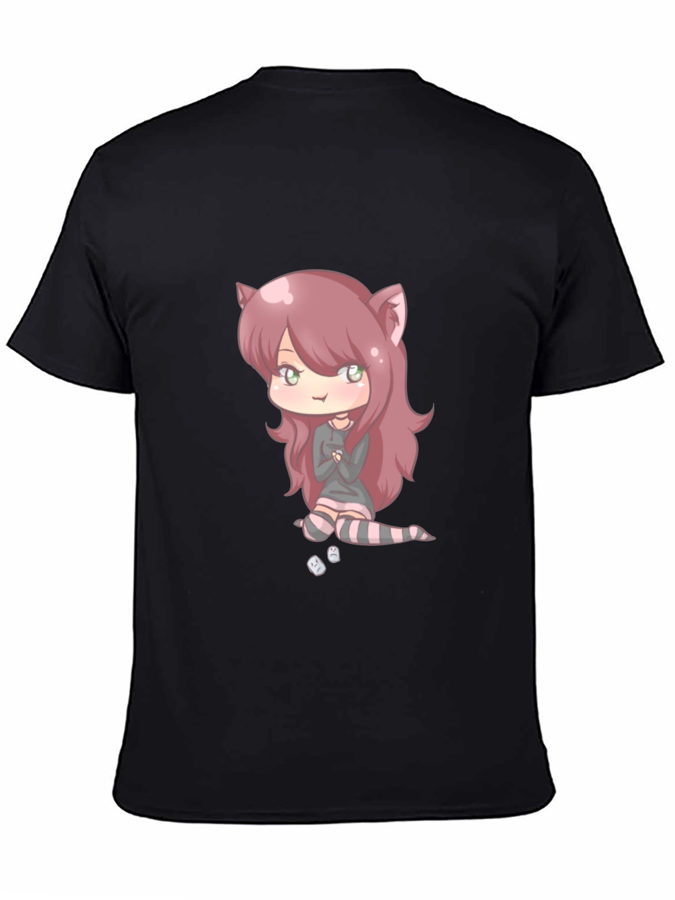 Anime Girl Graphic Black T-Shirt