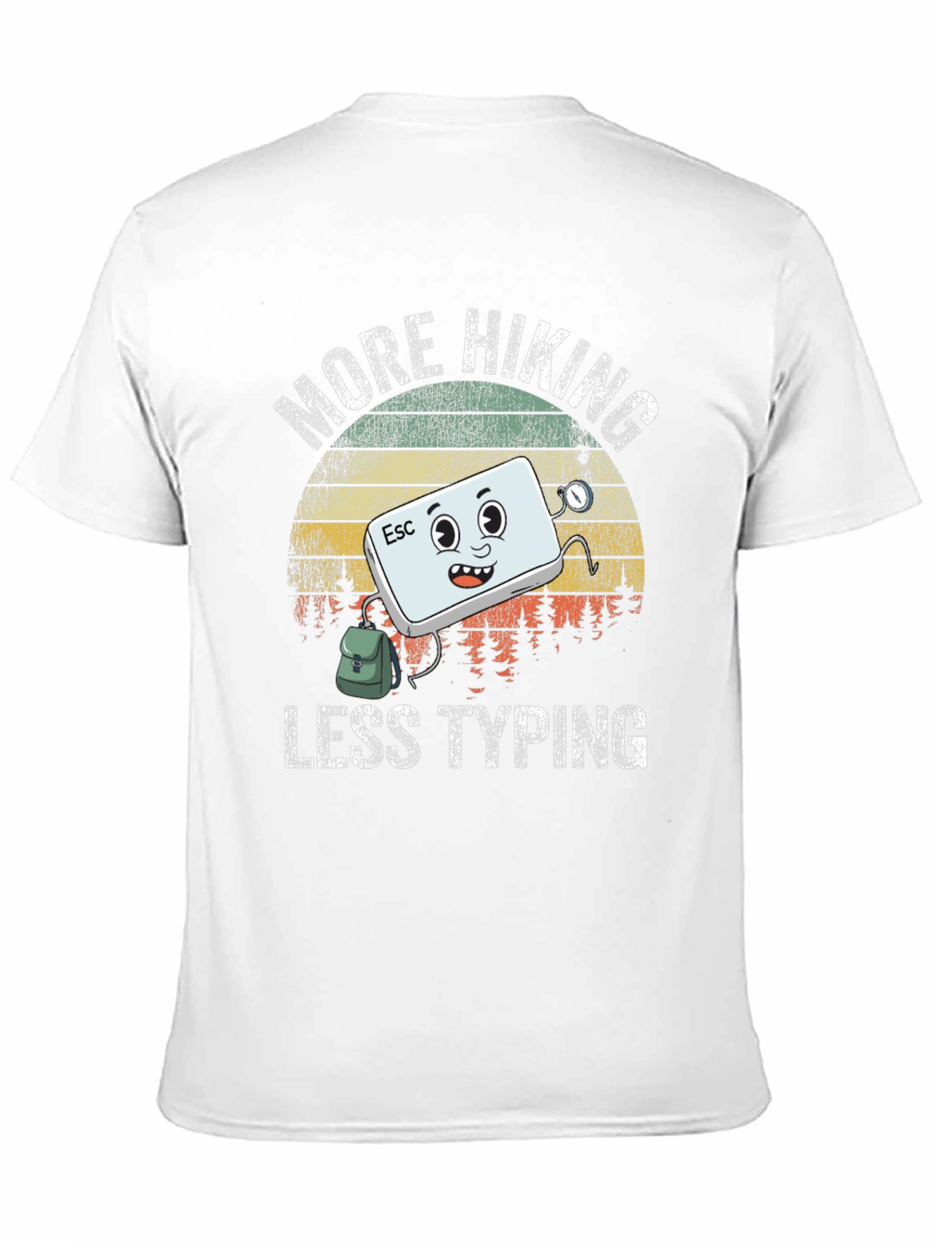 More Hiking Less Typing Graphic T-Shirt