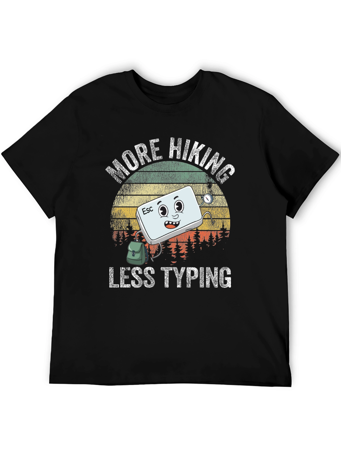 More Hiking Less Typing Graphic T-Shirt
