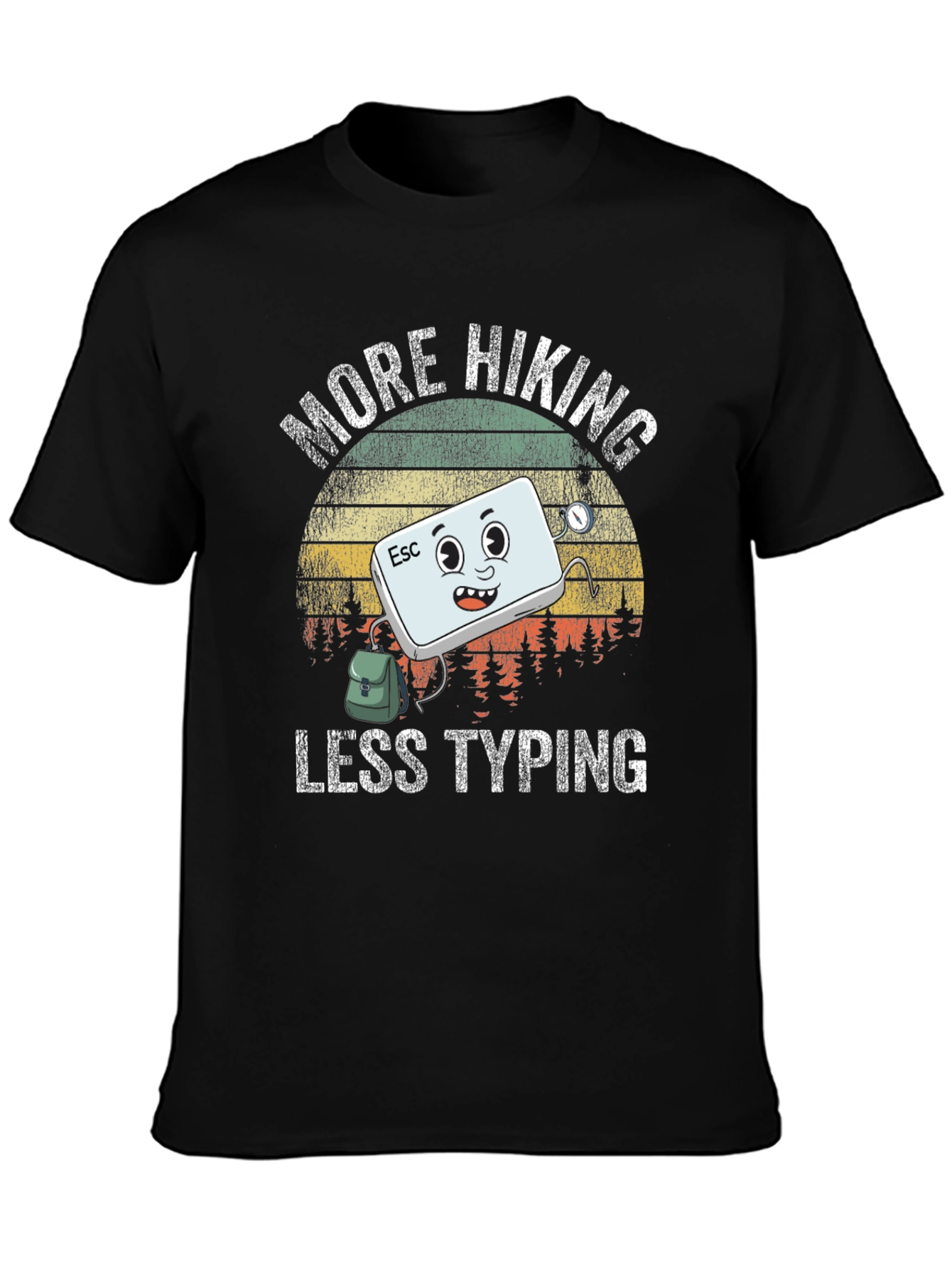More Hiking Less Typing Graphic T-Shirt
