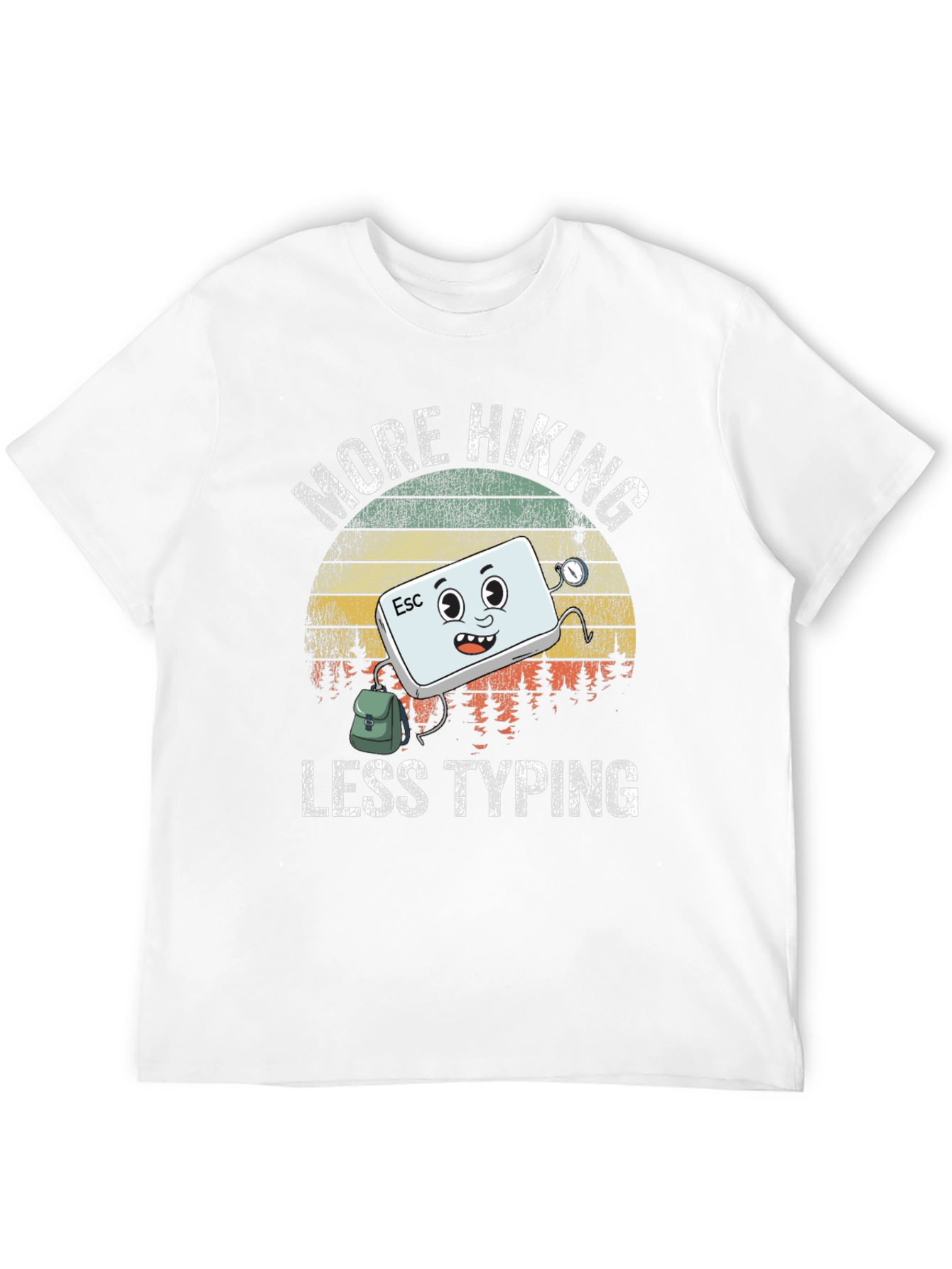 More Hiking Less Typing Graphic T-Shirt